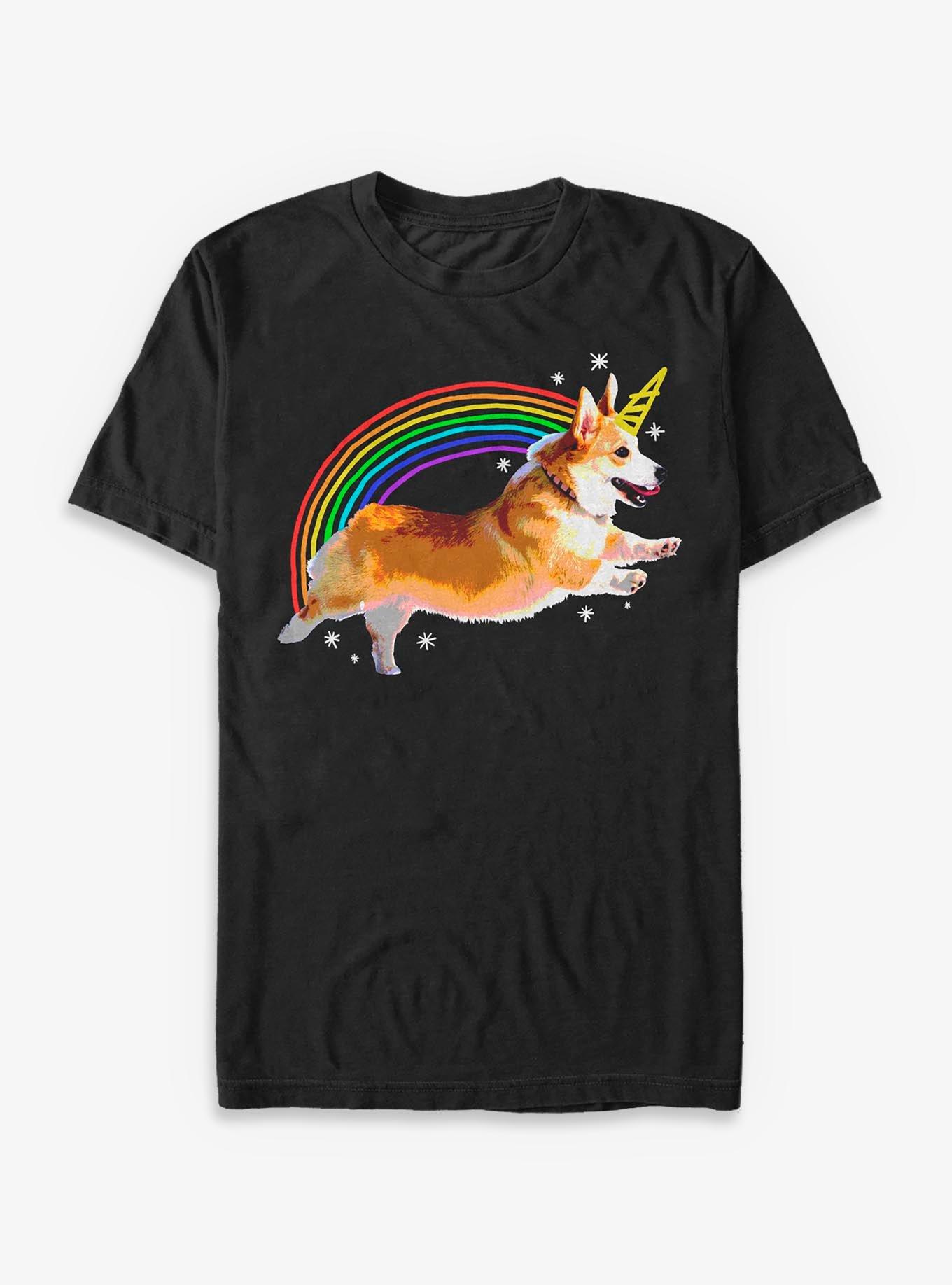 Rainbow Corgi Unicorn T-Shirt, , hi-res