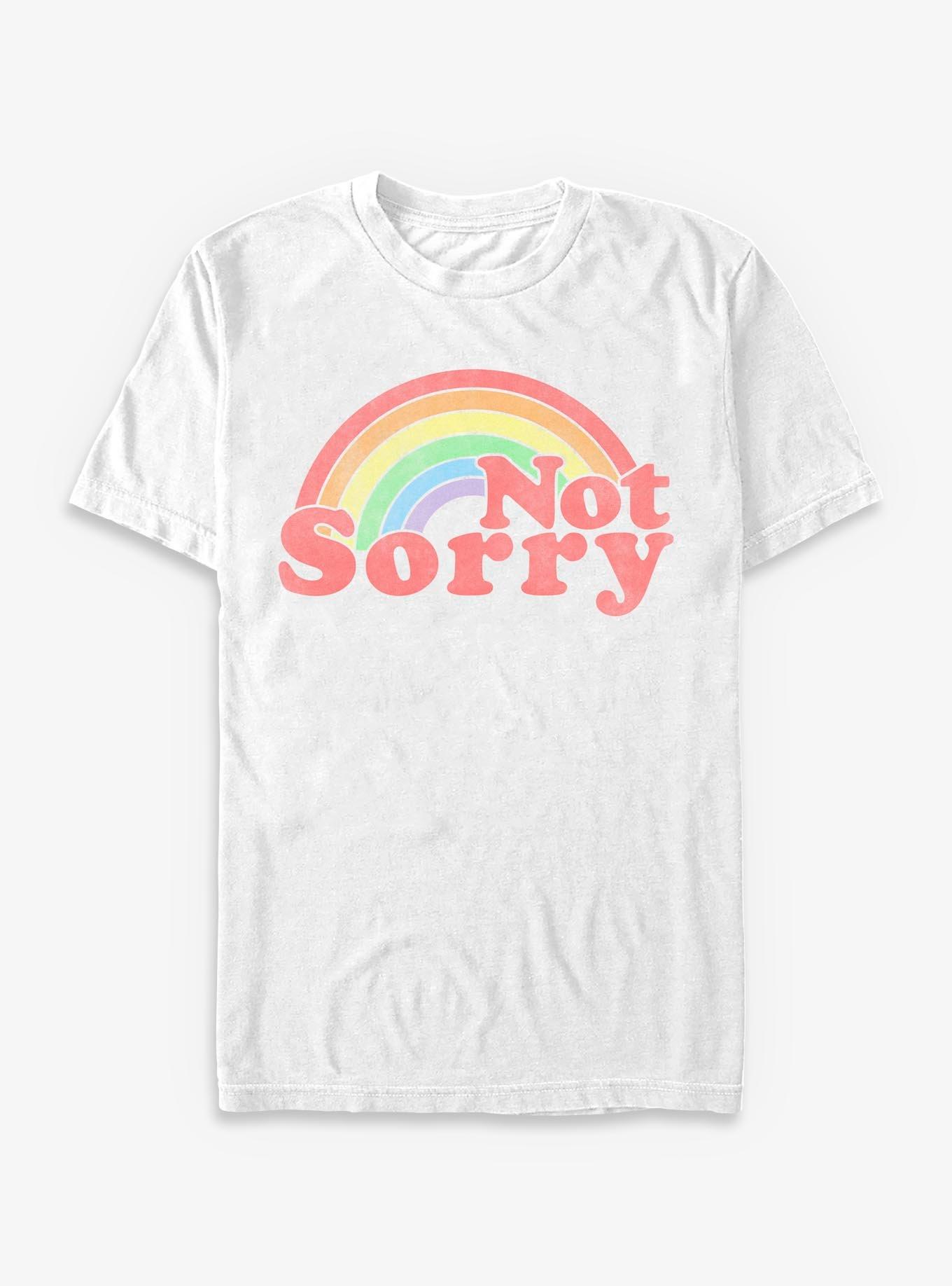 Not Sorry Rainbow T-Shirt, WHITE, hi-res