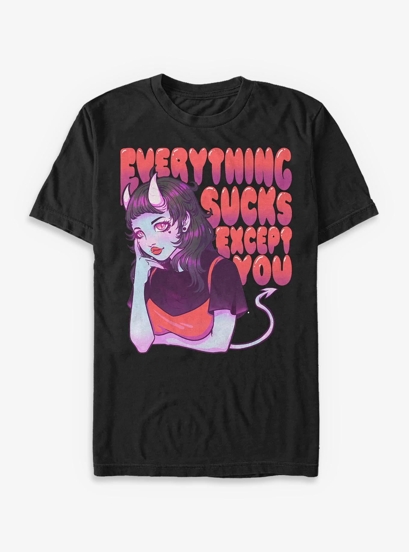 Kawaii Demon Girl T-Shirt, BLACK, hi-res
