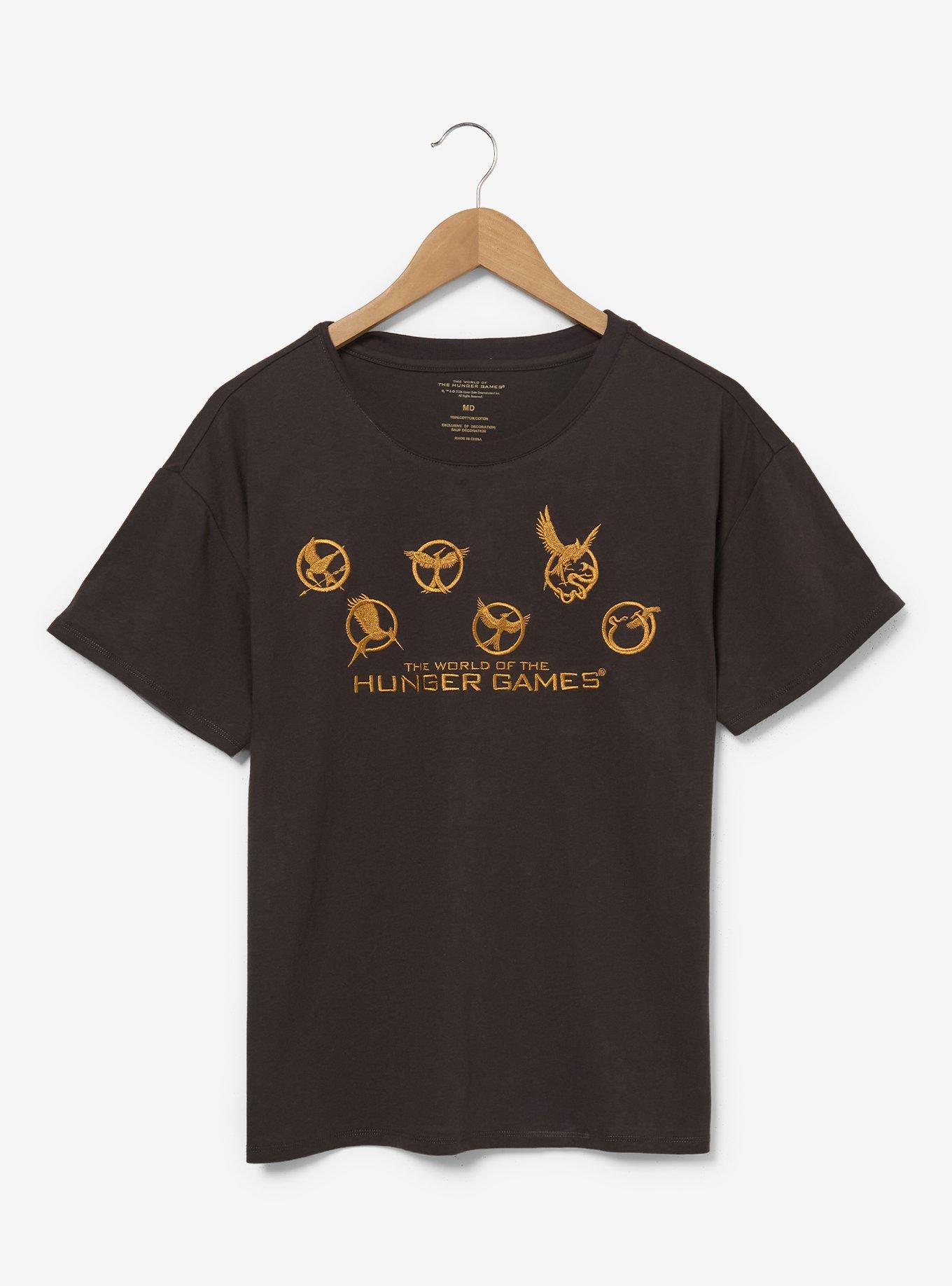 Hunger Games Embroidered Mockingjay Emblems Women's Plus Size T-Shirt - BoxLunch Exclusive