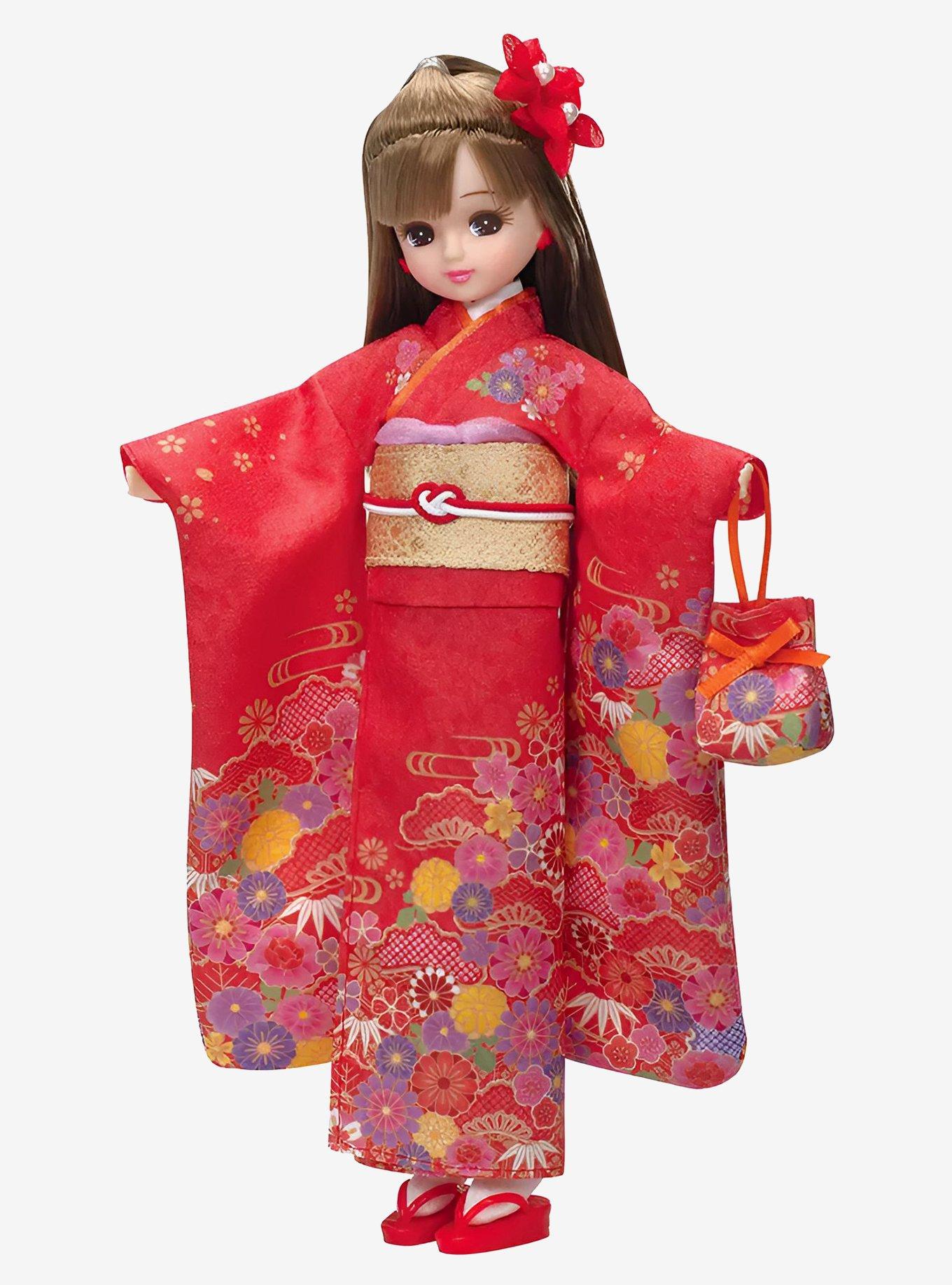 Takara Tomy Licca Red Kimono Doll, , hi-res