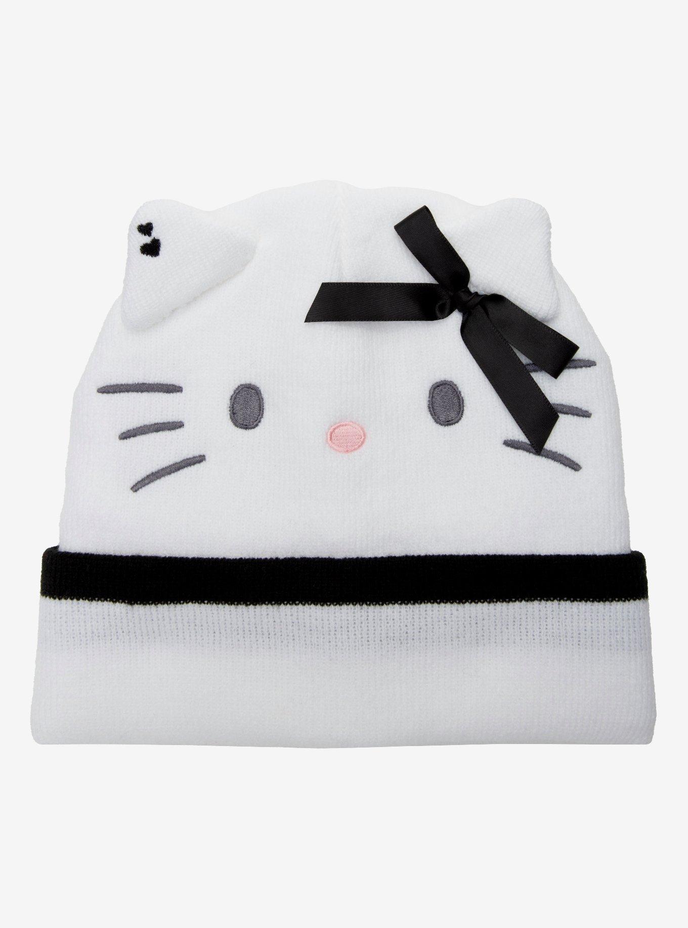 Sanrio Hello Kitty Black Bow Figural Beanie - BoxLunch Exclusive, , hi-res