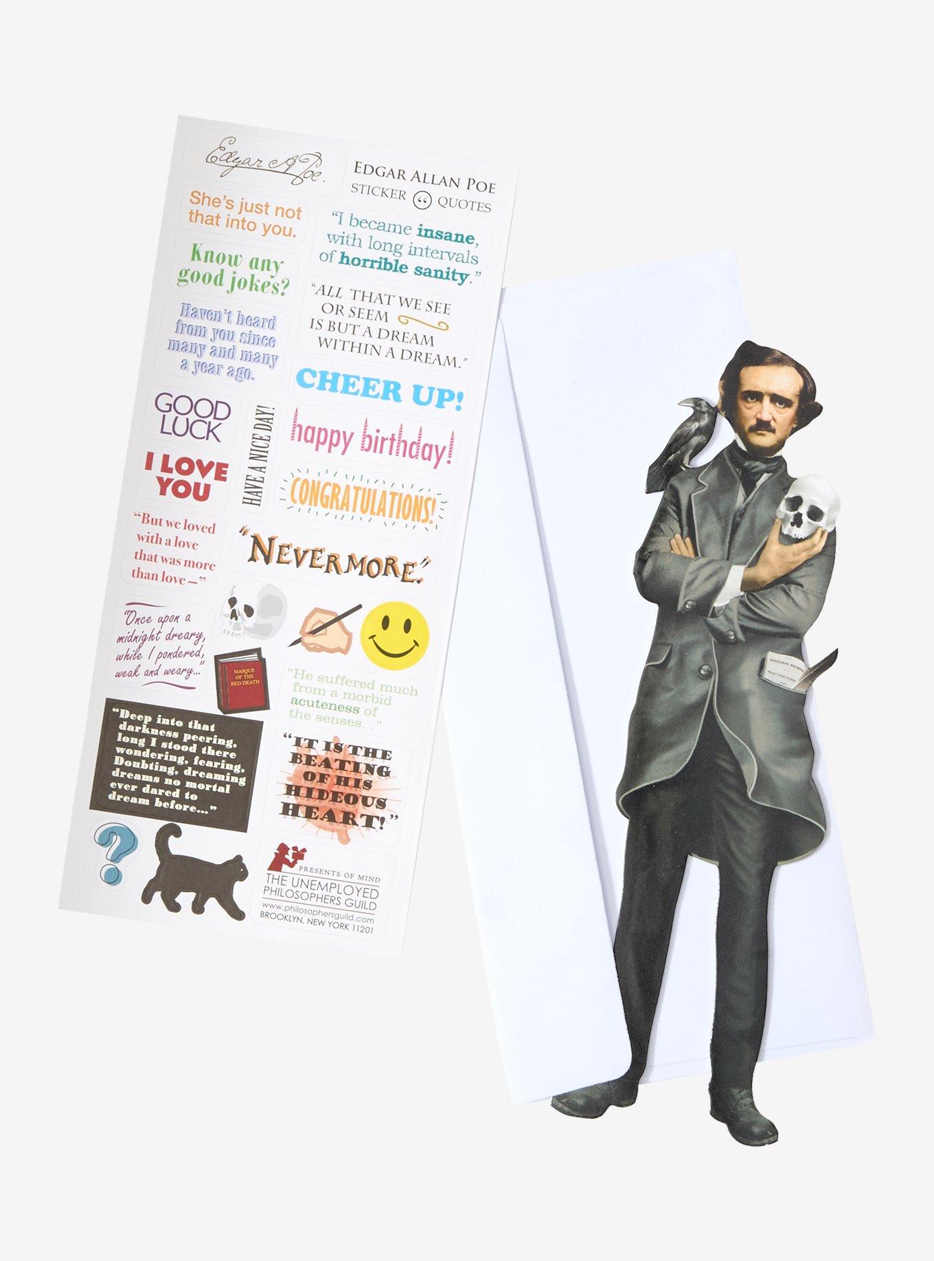 Quotable Notables Edgar Allan Poe Greeting Card & Sticker Sheet, , hi-res