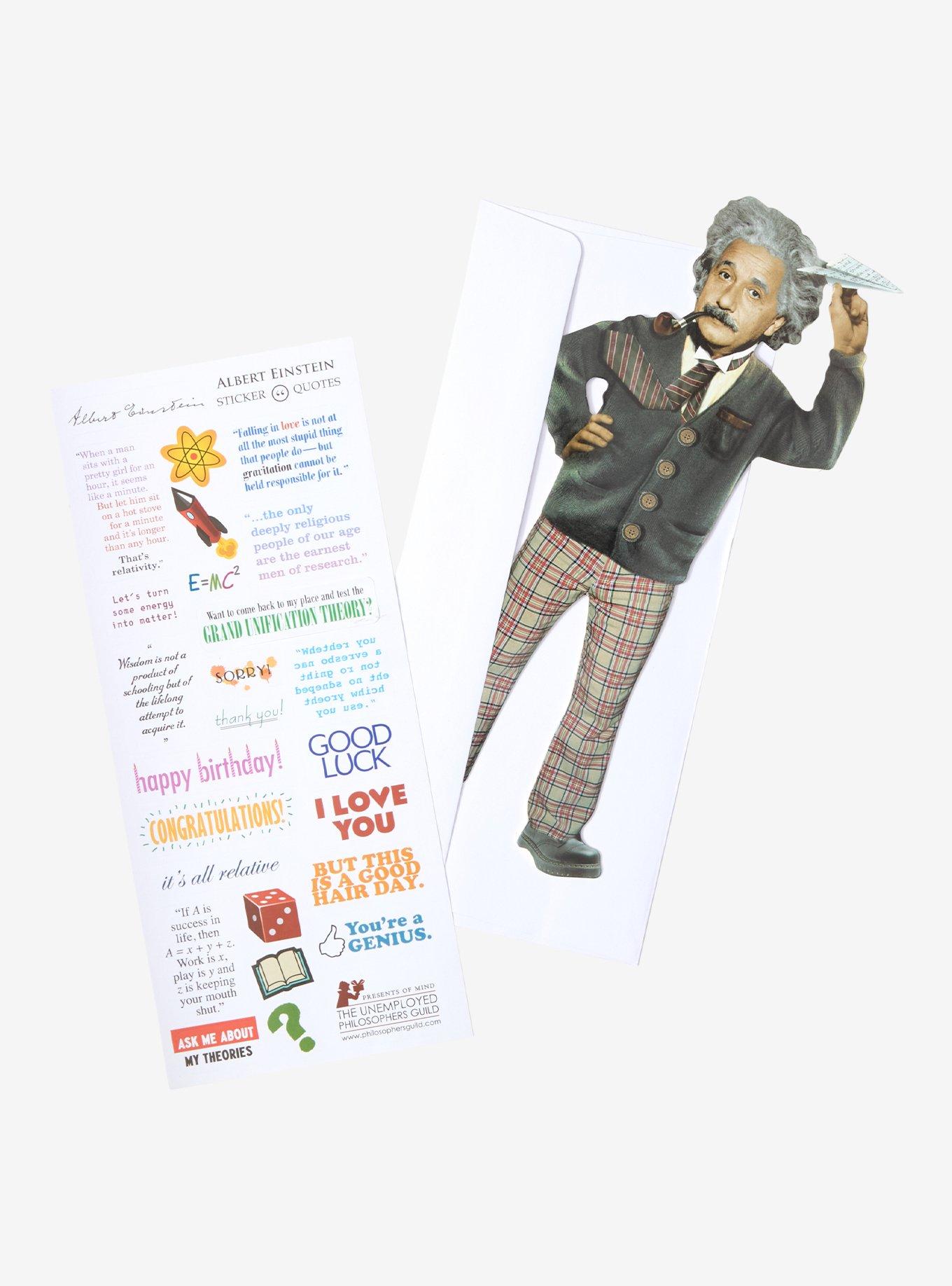 Quotable Notables Albert Einstein Greeting Card & Sticker Sheet, , hi-res