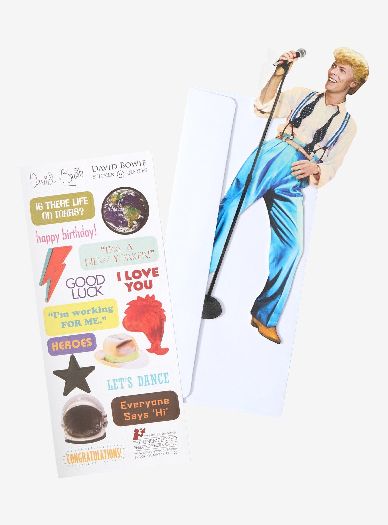Quotable Notables David Bowie Greeting Card & Sticker Sheet, , hi-res