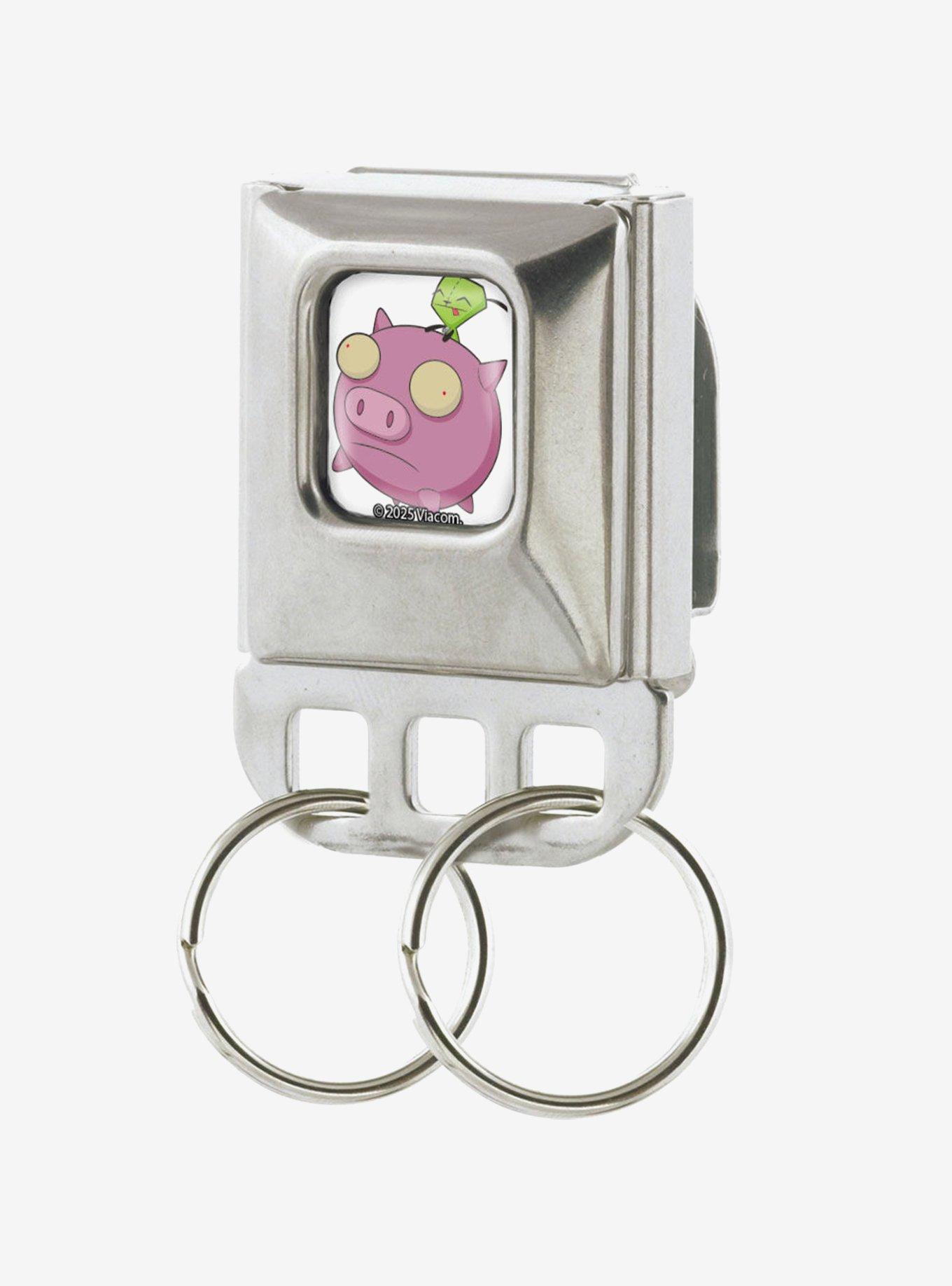 Invader Zim GIR and Piggy Flying Pose Seatbelt Buckle Keychain, , hi-res