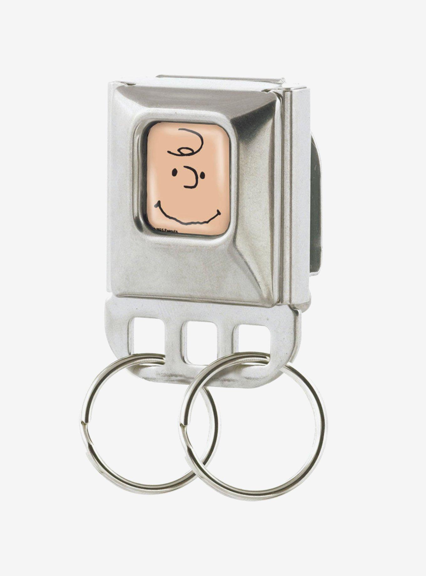 Peanuts Charlie Face Close Up Seatbelt Buckle Keychain, , hi-res