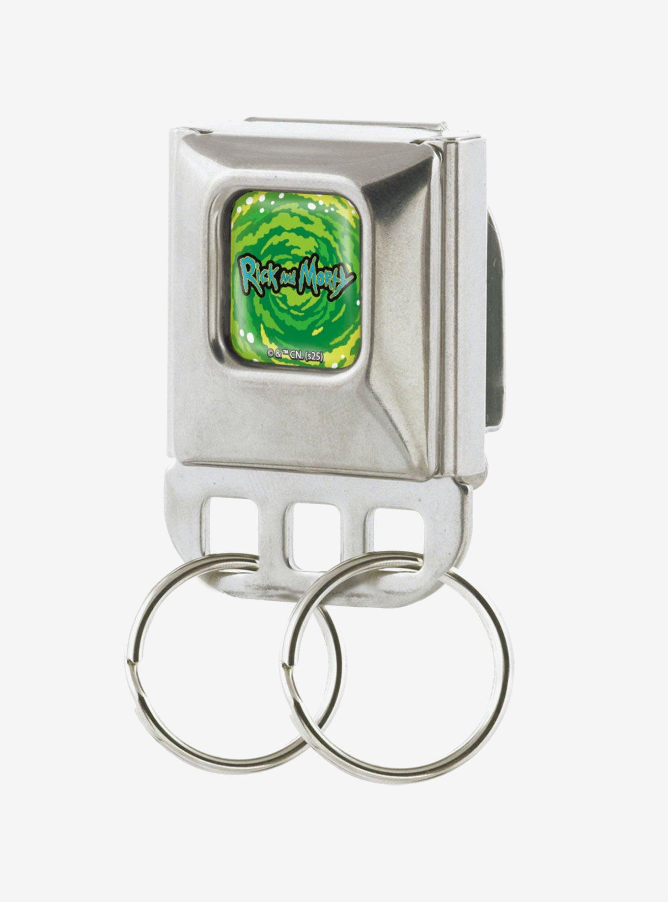 Rick and Morty Title Logo Seatbelt Buckle Keychain, , hi-res