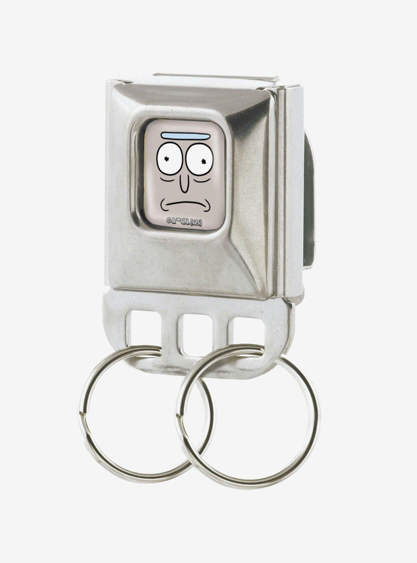 Rick and Morty Rick Sanchez Face Close Up Full Color Seatbelt Buckle Keychain, , hi-res