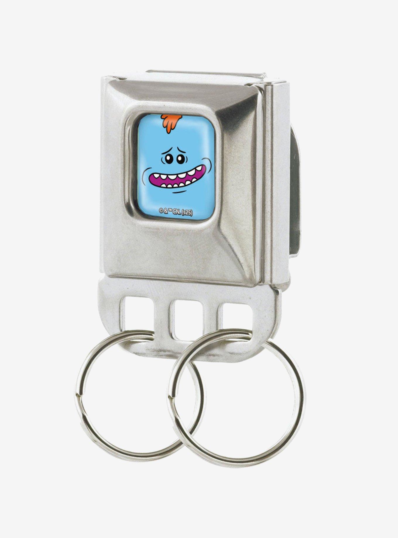 Rick and Morty Mr Meeseeks Face Close Up Seatbelt Buckle Keychain, , hi-res