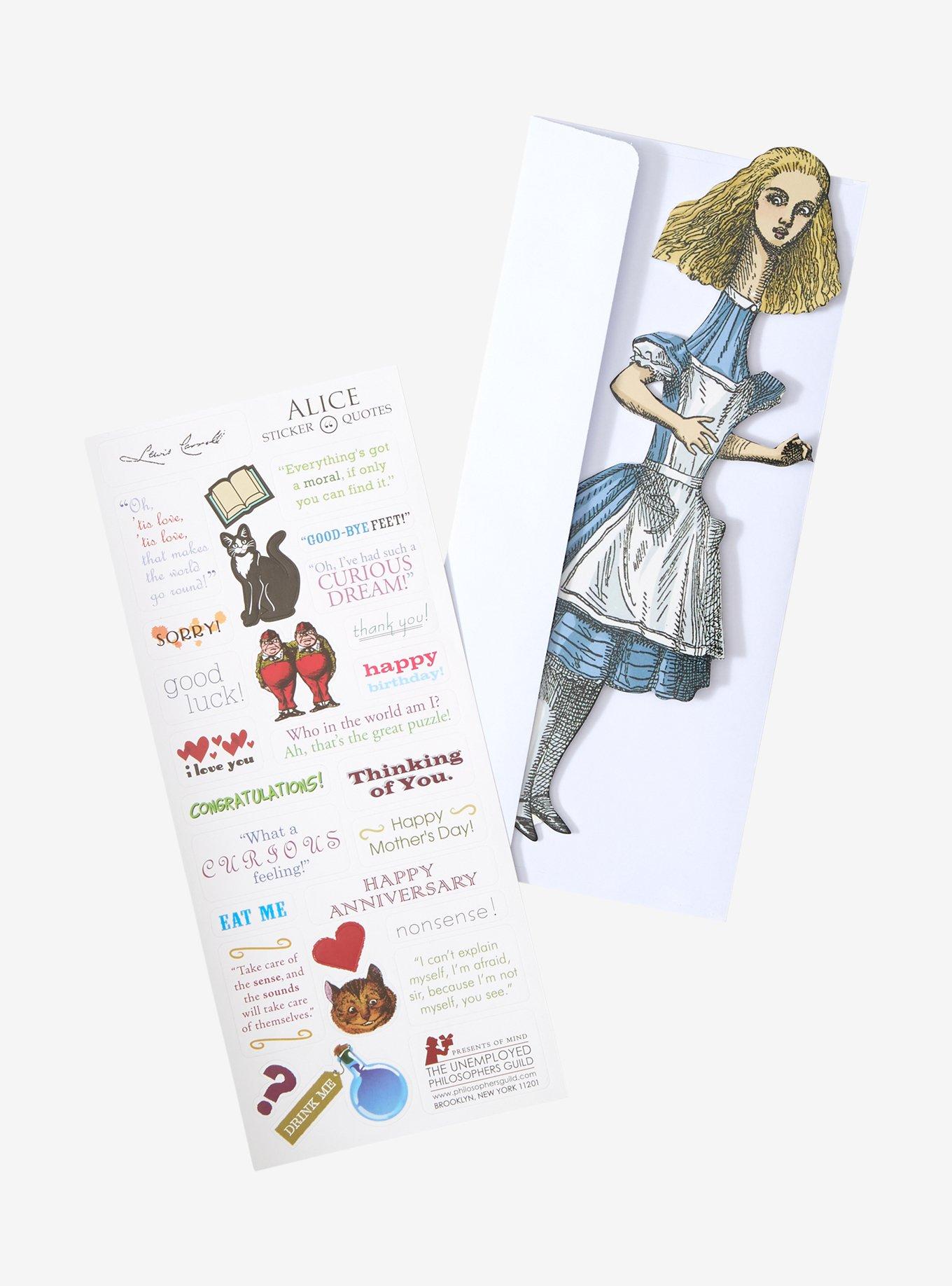 Quotable Notables Alice Greeting Card & Sticker Sheet, , hi-res