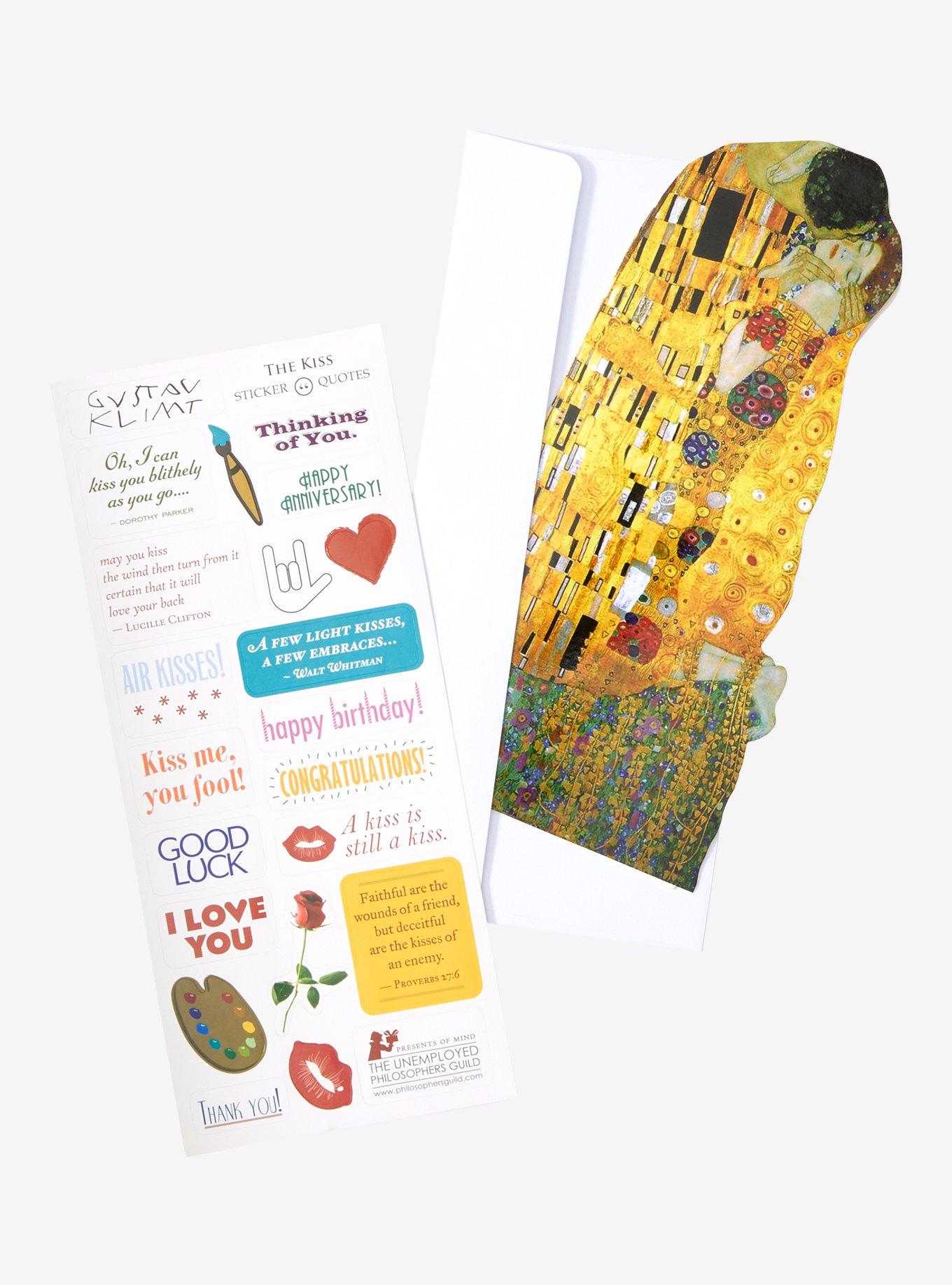 Quotable Notables Klimt's Kiss Greeting Card & Sticker Sheet, , hi-res