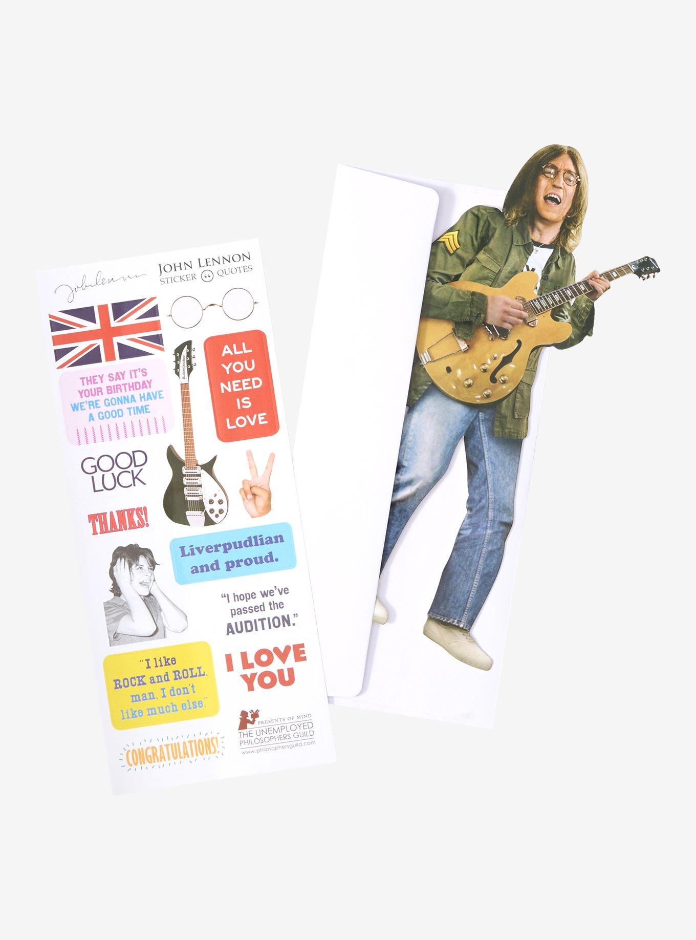 Quotable Notables John Lennon Greeting Card & Sticker Sheet, , hi-res