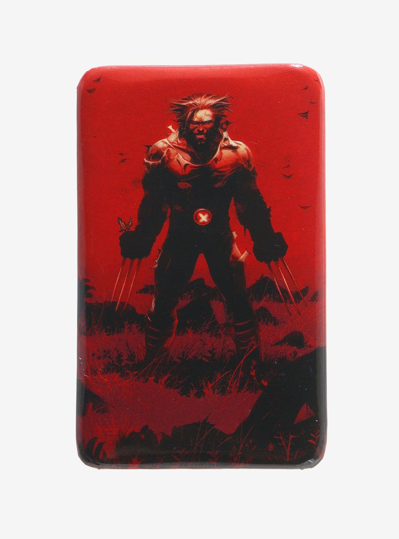 Marvel X-Men Wolverine Red Rectangular Button, , hi-res