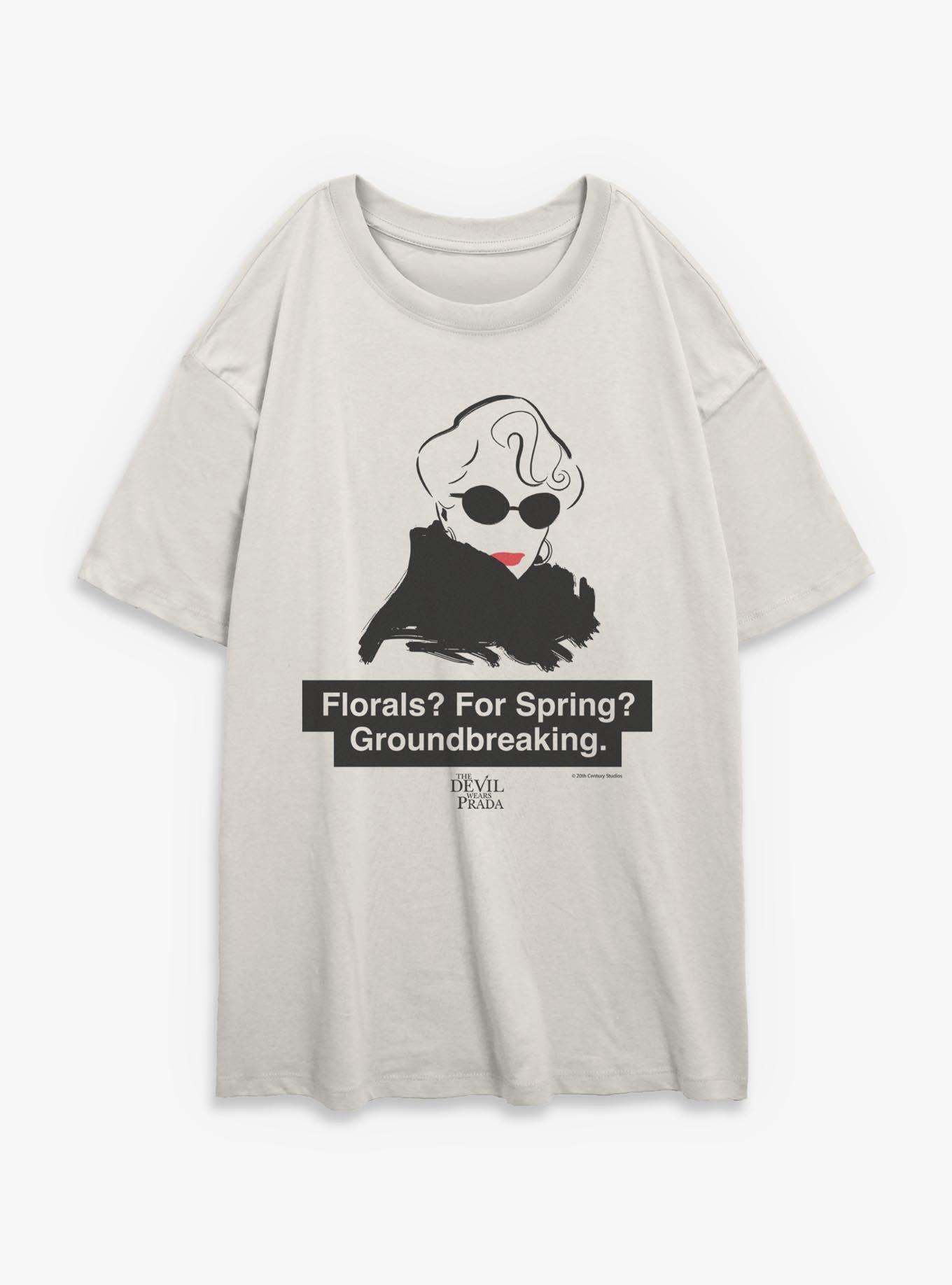 The Devil Wears Prada Florals For Spring Womens Oversized T-Shirt, EGRET, hi-res