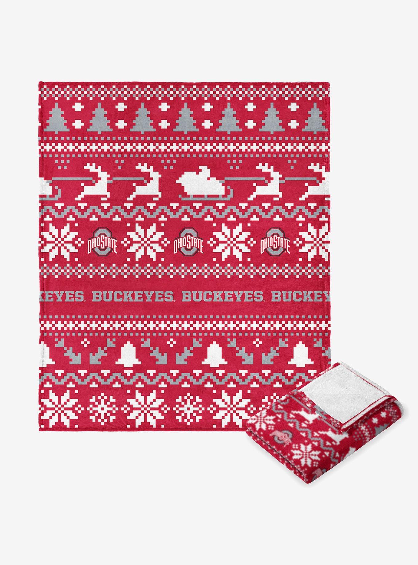 NCAA Ohio State Buckeyes Xmas Time Silk Touch Throw Blanket, , hi-res