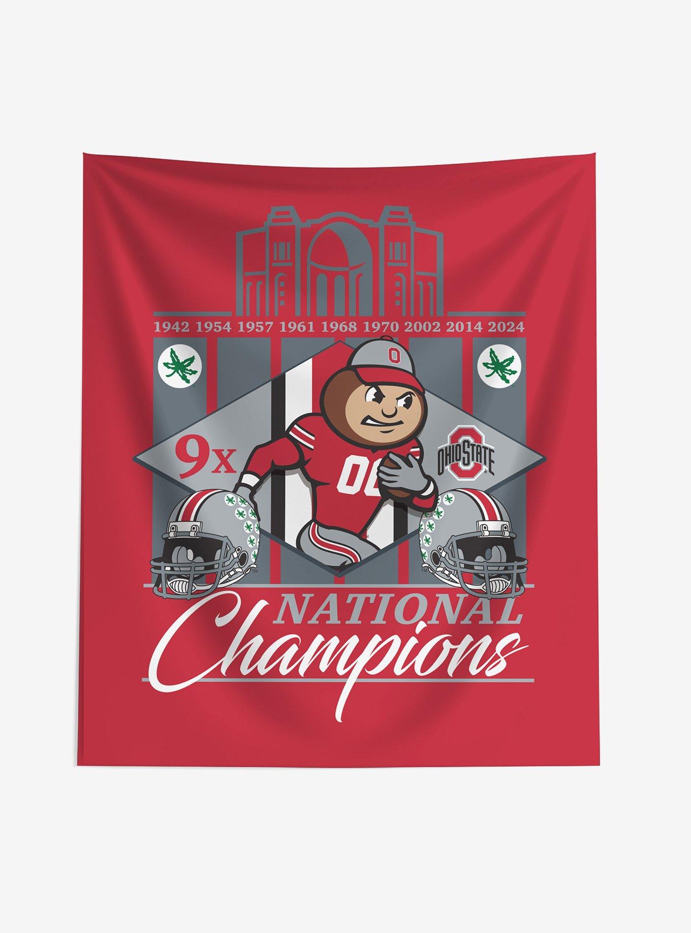 NCAA Ohio State Buckeyes 2024 FBC 9X Champs Wall Hanging, , hi-res