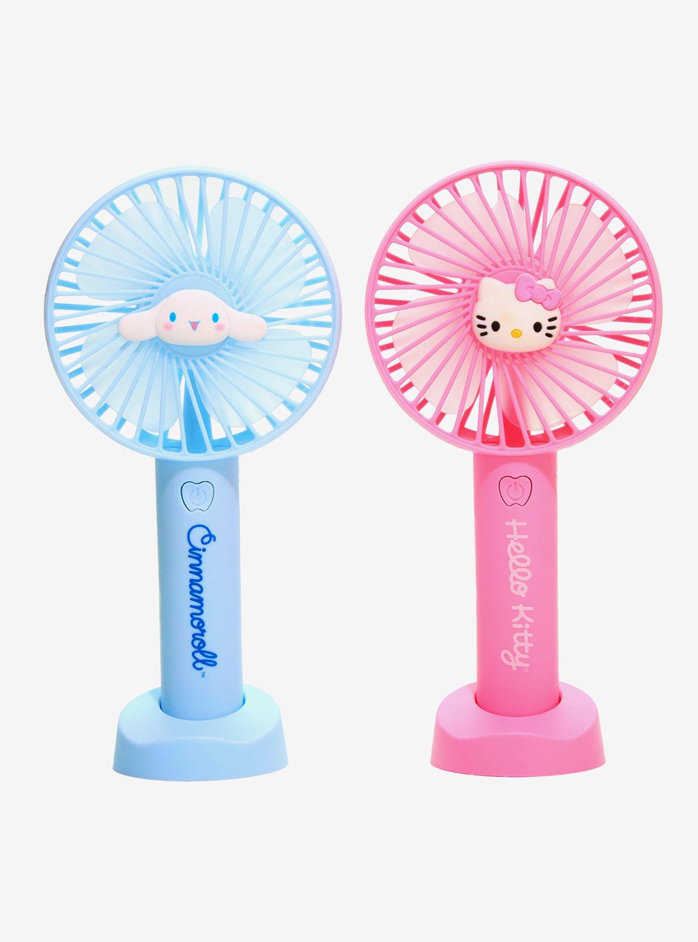 Hello Kitty & Cinnamoroll Handheld Fan With Stand Set, , hi-res
