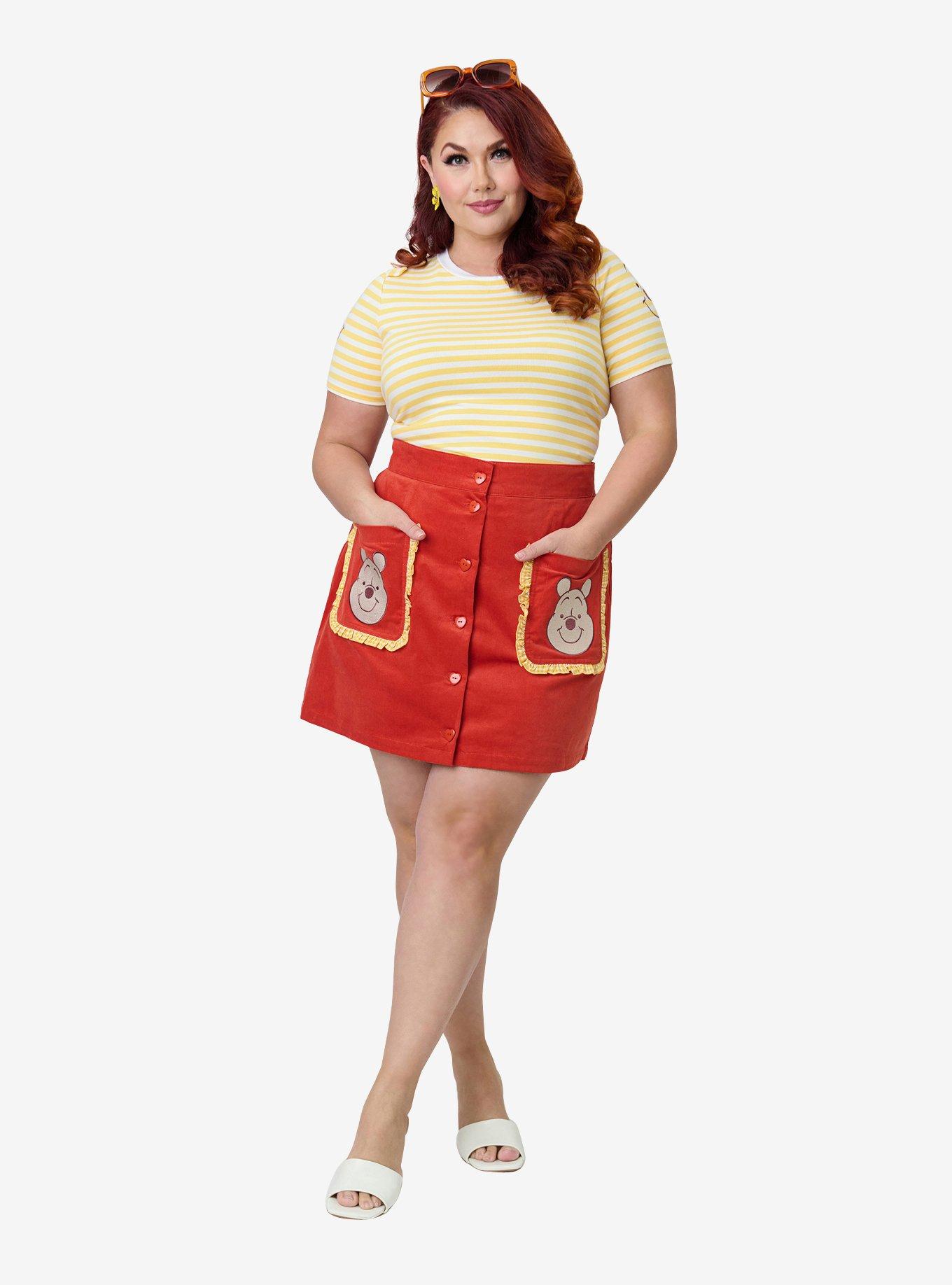 Disney Winnie the Pooh Collection by Smak Parlour Plus Size Red Embroidered Pocket Mini Skirt, , hi-res