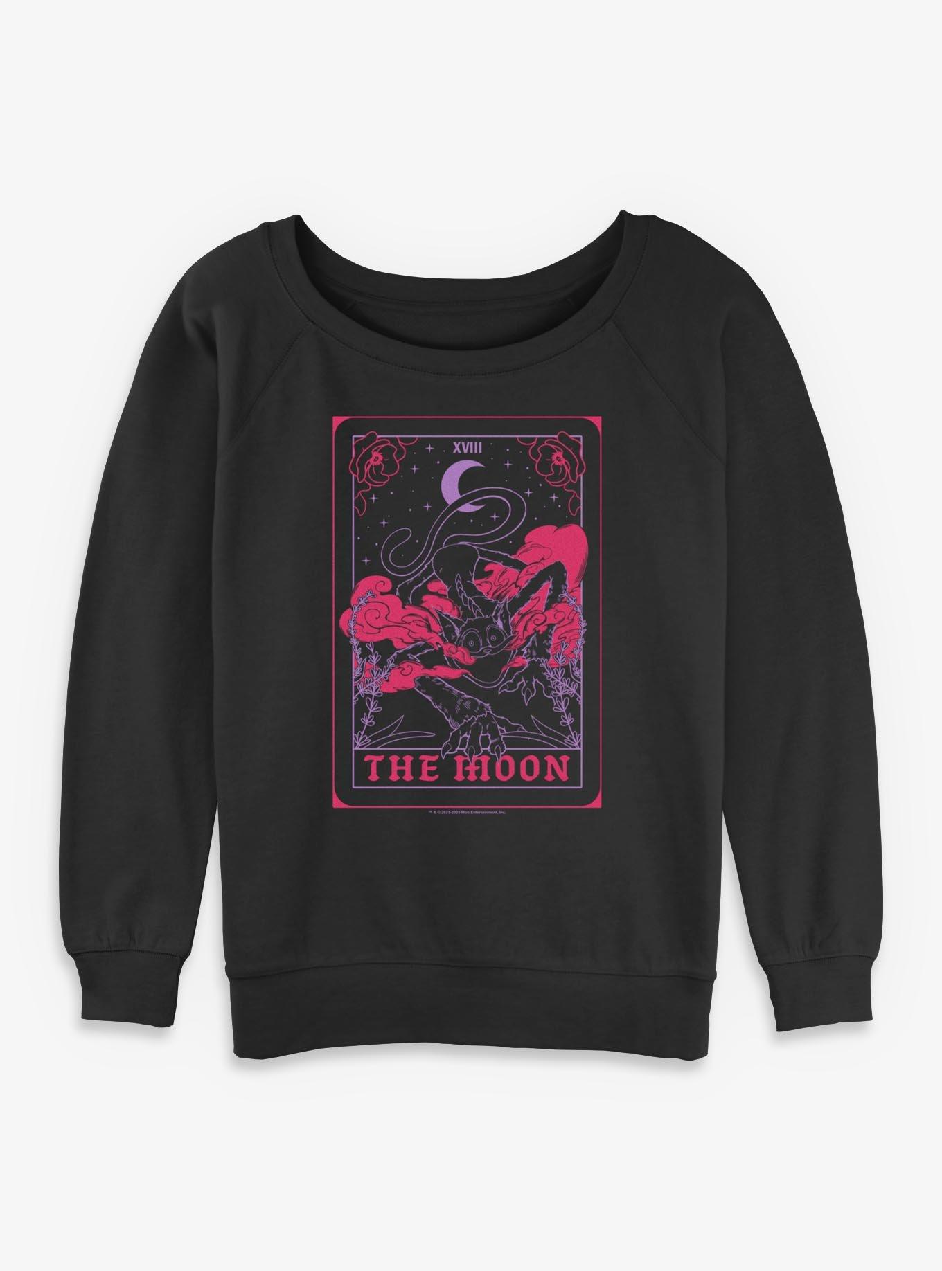 Poppy Playtime Catnap The Moon Tarot Womens Slouchy Sweatshirt, BLACK, hi-res view 1