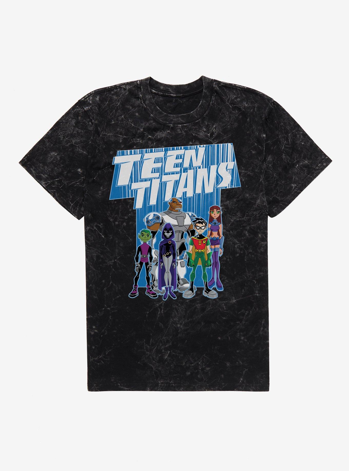 Teen Titans Group Shot Mineral Wash T-Shirt, , hi-res