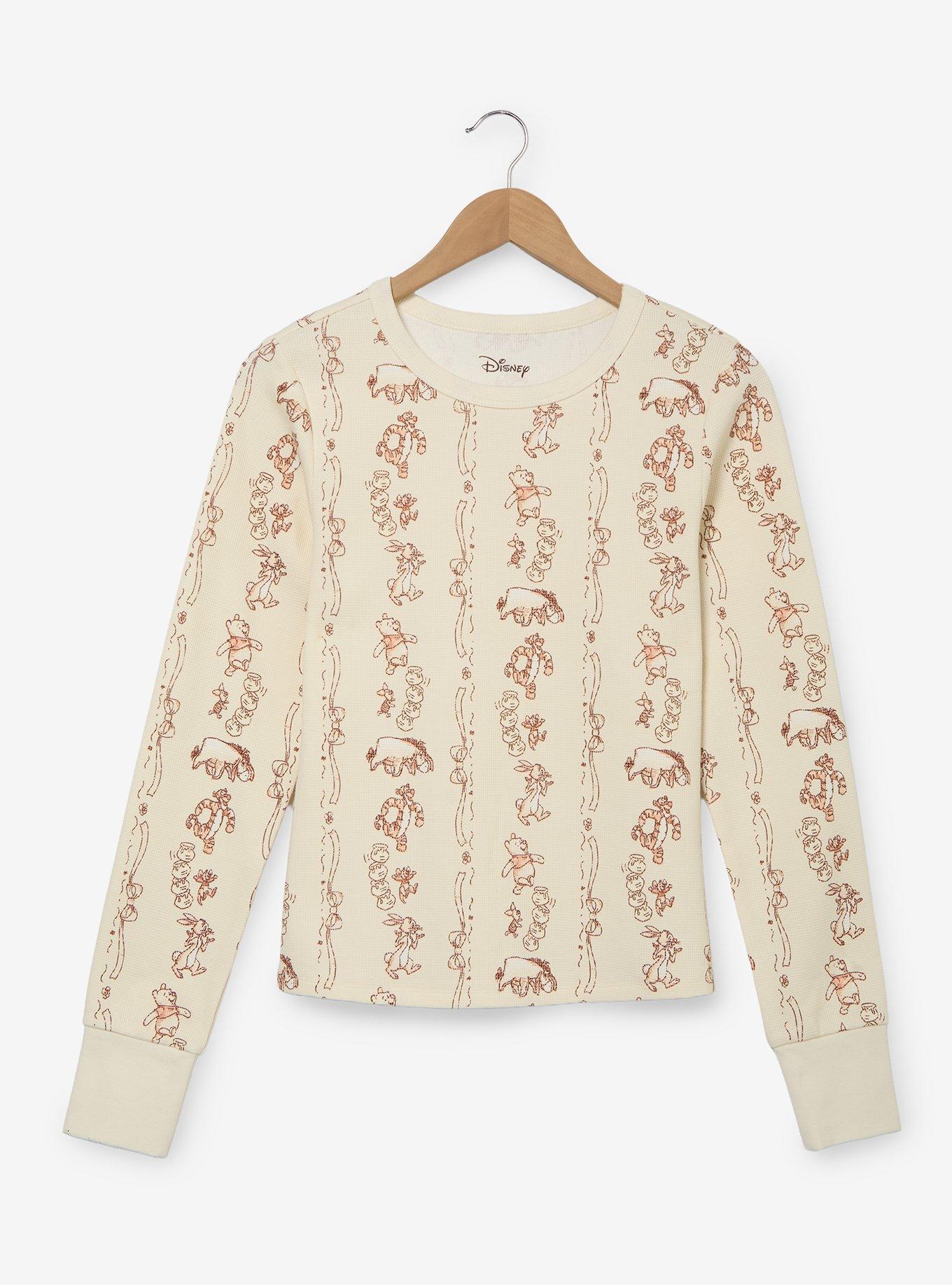 Disney Winnie the Pooh Toile Waffle Knit Women's Long Sleeve T-Shirt - BoxLunch Exclusive