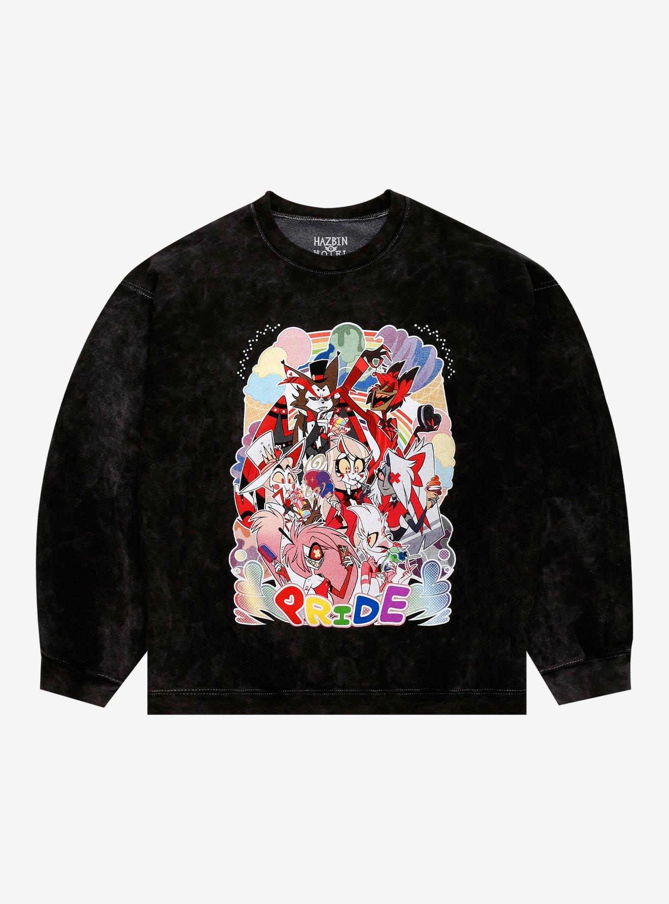 Hazbin Hotel Group Treat Pride Sweatshirt Hot Topic Exclusive, , hi-res