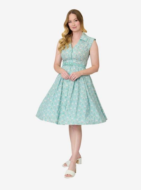 hot topic retro dress ORCHID BLOOM by Hot Topic Navy Tropical Floral Retro Dress size large
