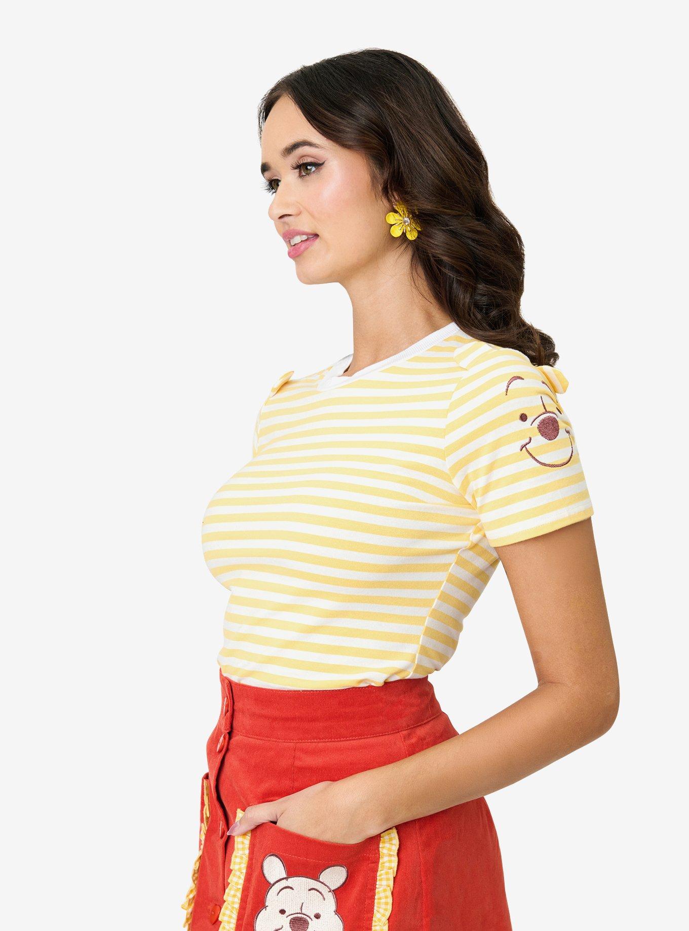 Disney Winnie the Pooh Collection by Unique Vintage Yellow Stripe Back to Basics Top, , hi-res