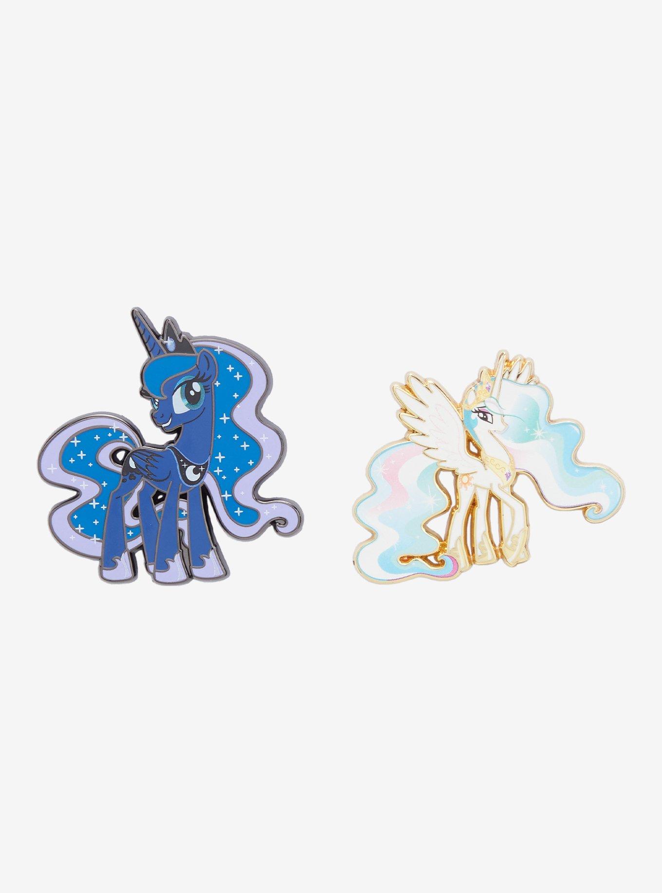 My Little Pony Princess Luna & Princess Celestia Enamel Pin Set Hot Topic Exclusive, , hi-res