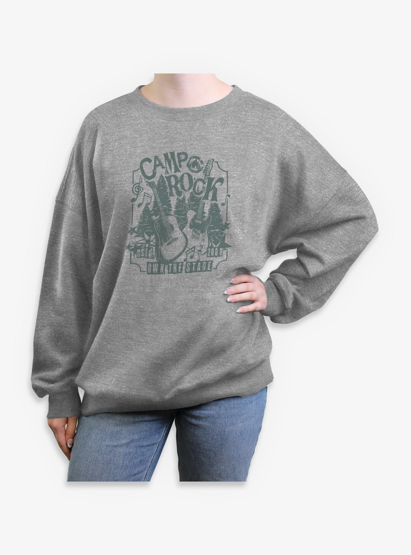 Disney Camp Rock Festival Poster Womens Oversized Sweatshirt, HEATHER GR, hi-res