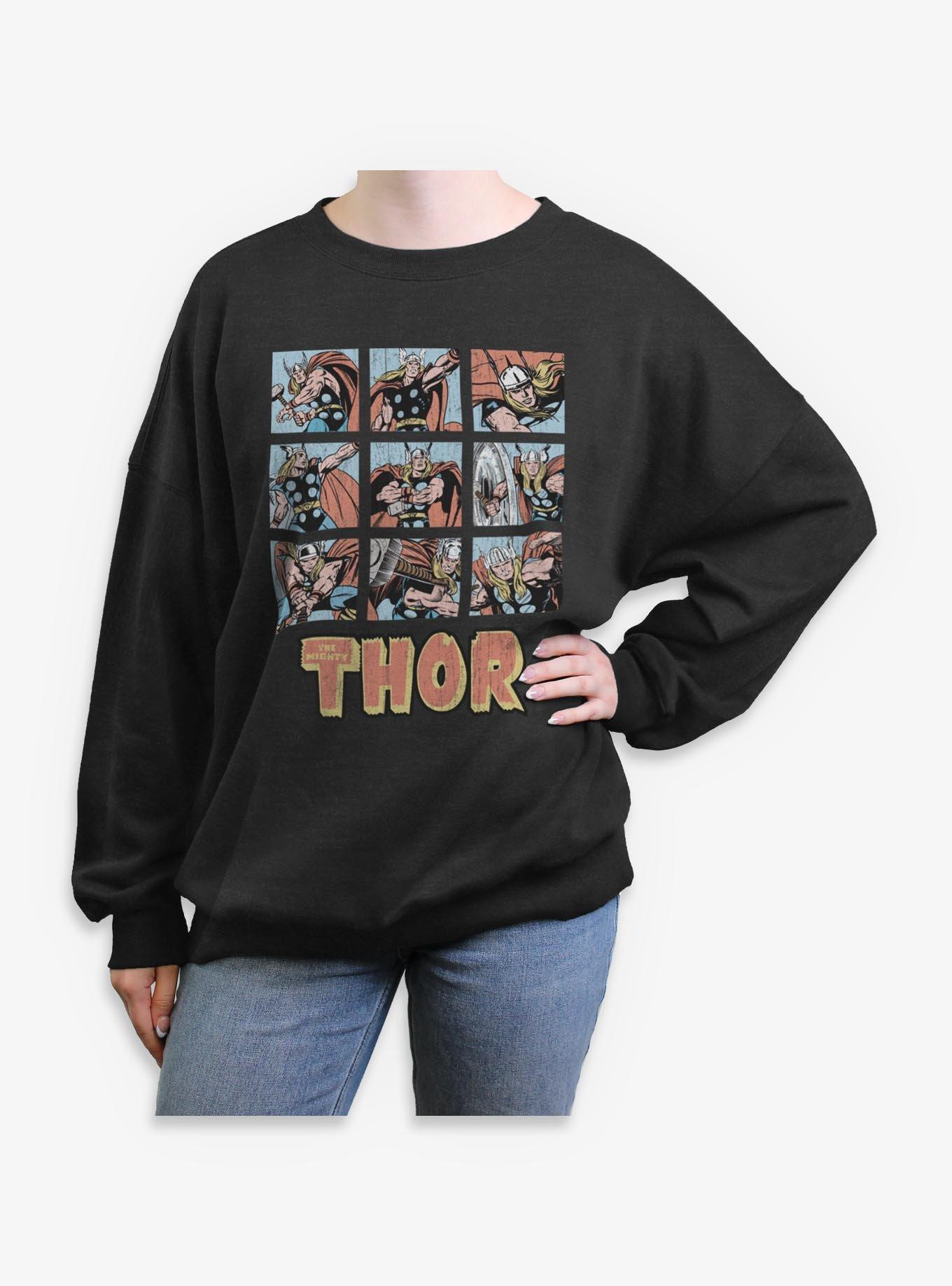 Marvel The Mighty Thor 9 Panels Womens Oversized Sweatshirt, , hi-res