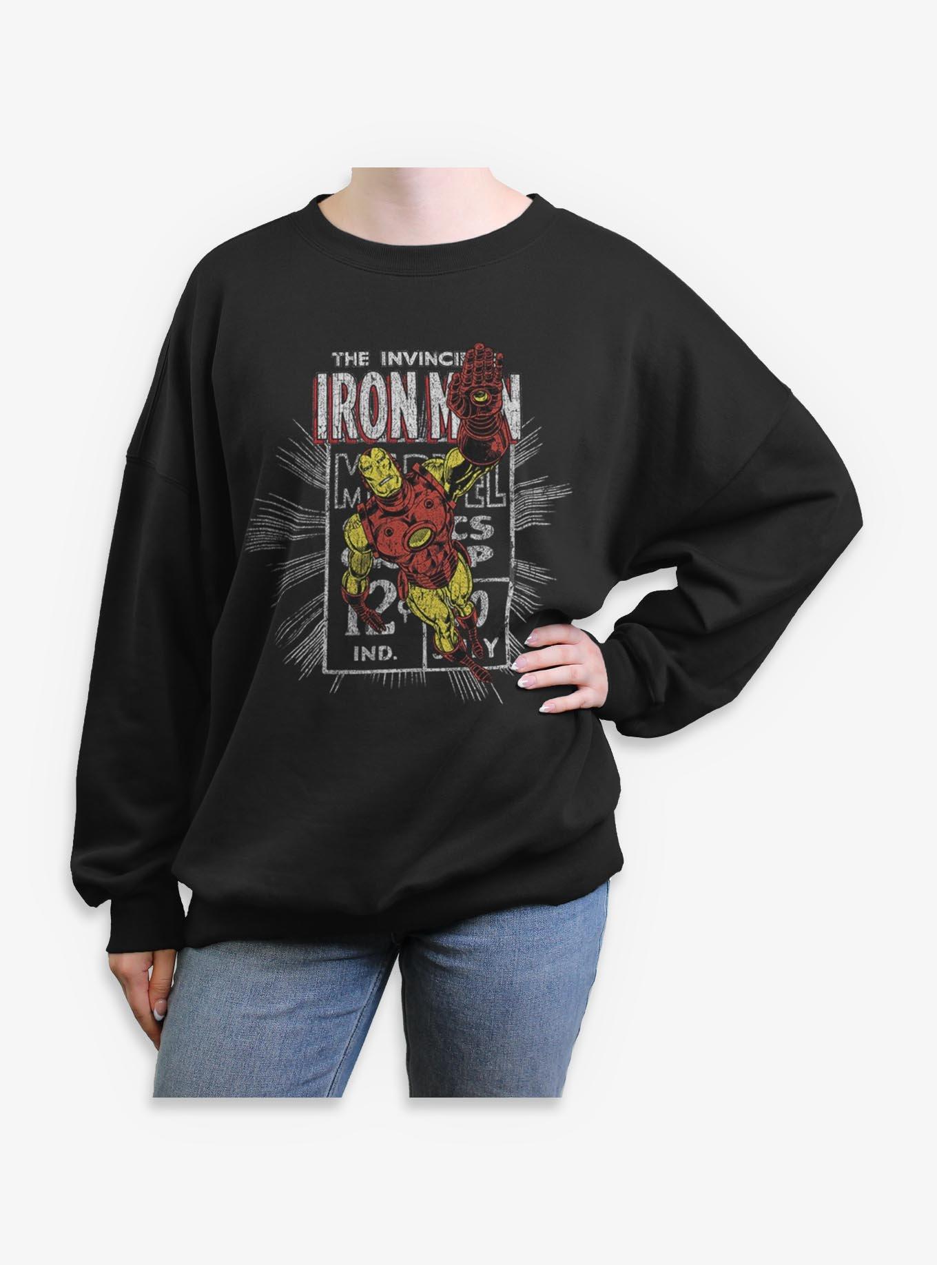 Marvel Iron Man Stamp Womens Oversized Sweatshirt, , hi-res