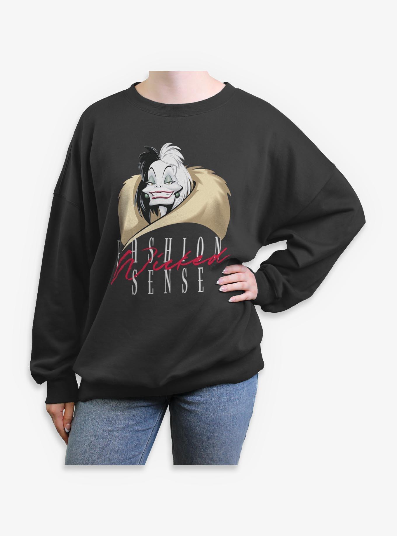 Disney Villains Cruella De Vil Wicked Fashion Sense Womens Oversized Sweatshirt, , hi-res