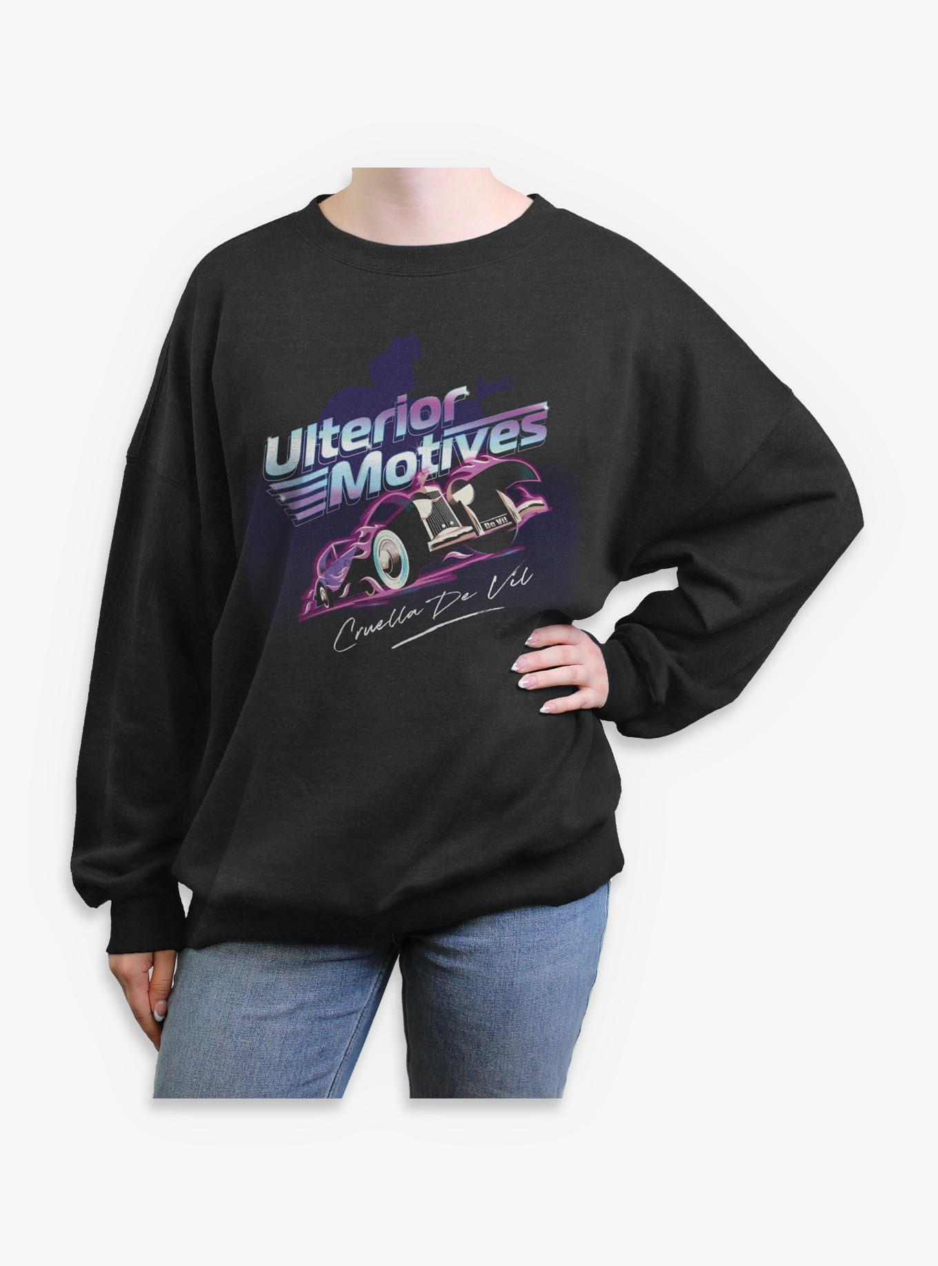 Disney Villains Cruella De Vil Ulterior Motives Car Womens Oversized Sweatshirt, , hi-res