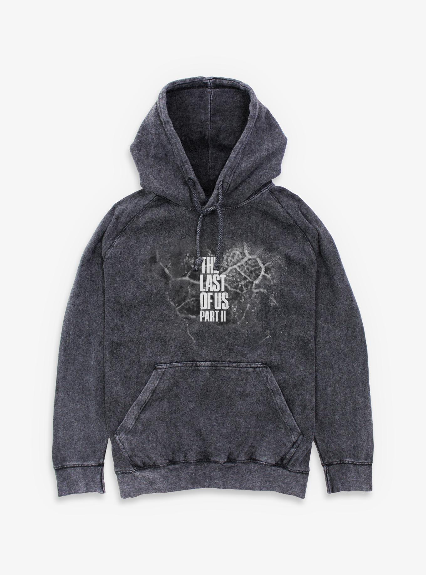 The Last Of Us Part II Logo Cordyceps Monochrome Mineral Wash Hoodie, , hi-res