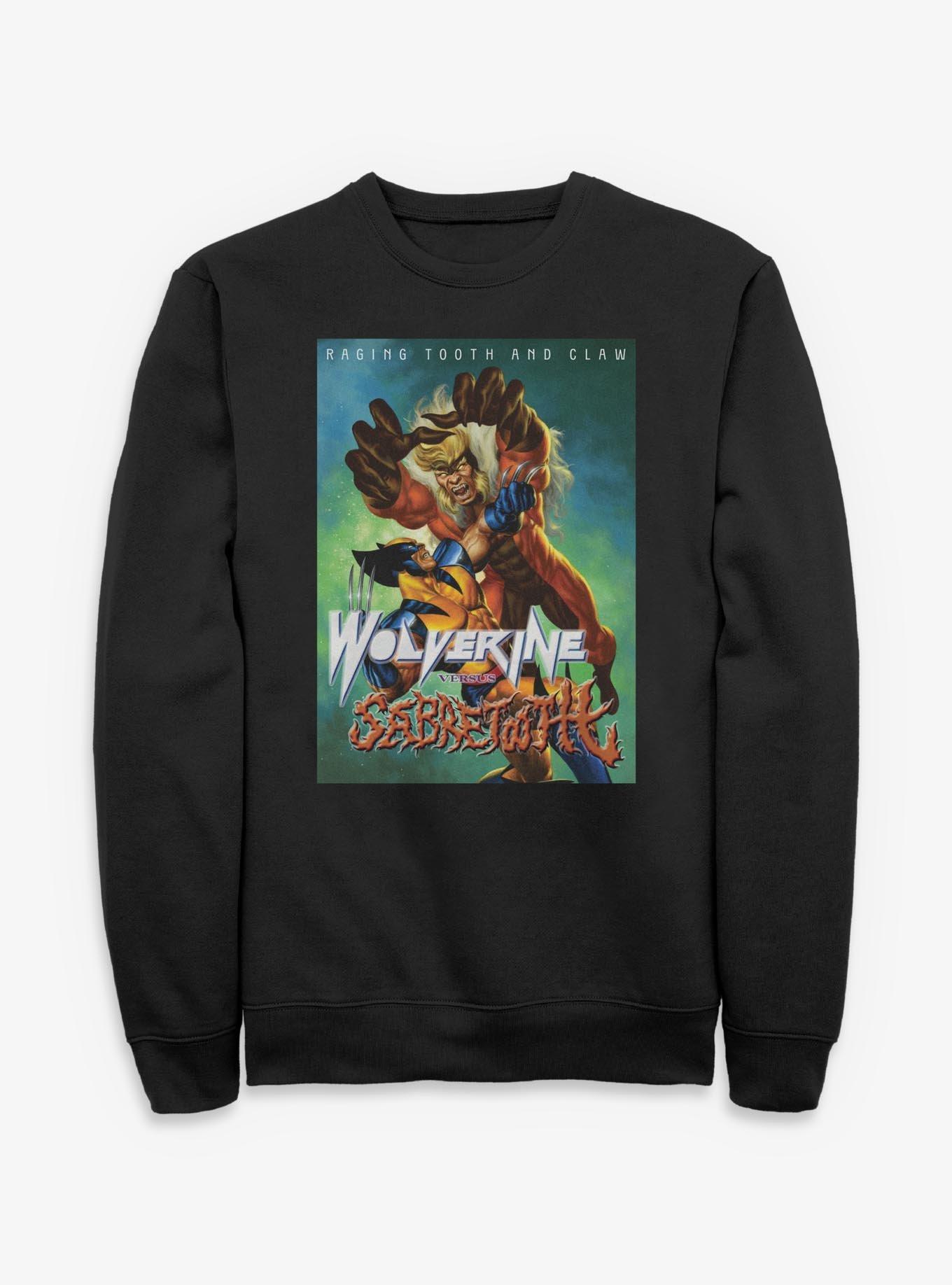 Marvel X-Men Raging Tooth And Claw Wolverine And Sabretooth Sweatshirt, , hi-res
