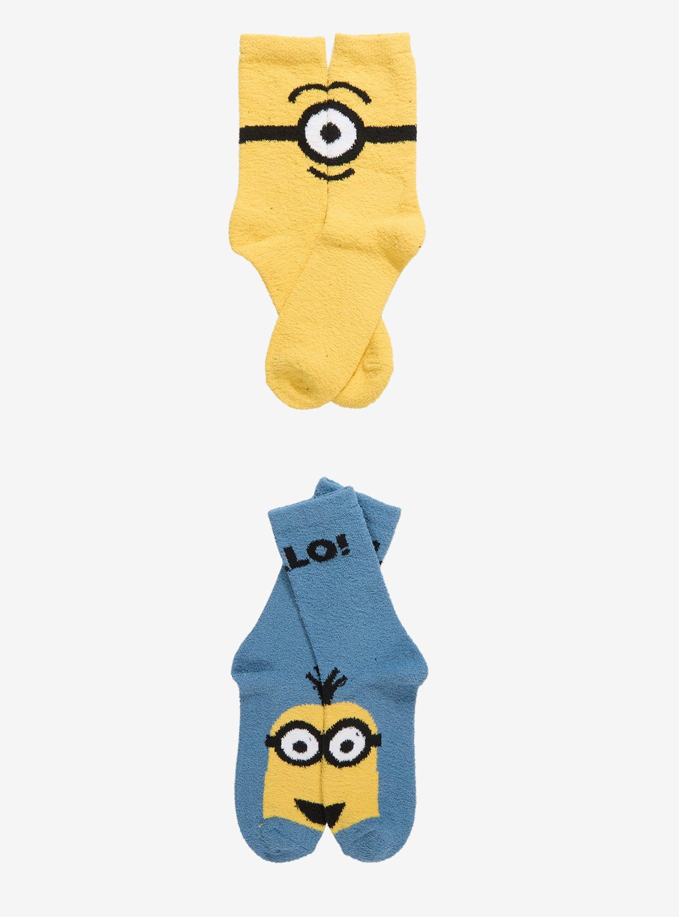 Minions Stuart & Kevin Fuzzy Socks 2 Pair, , hi-res