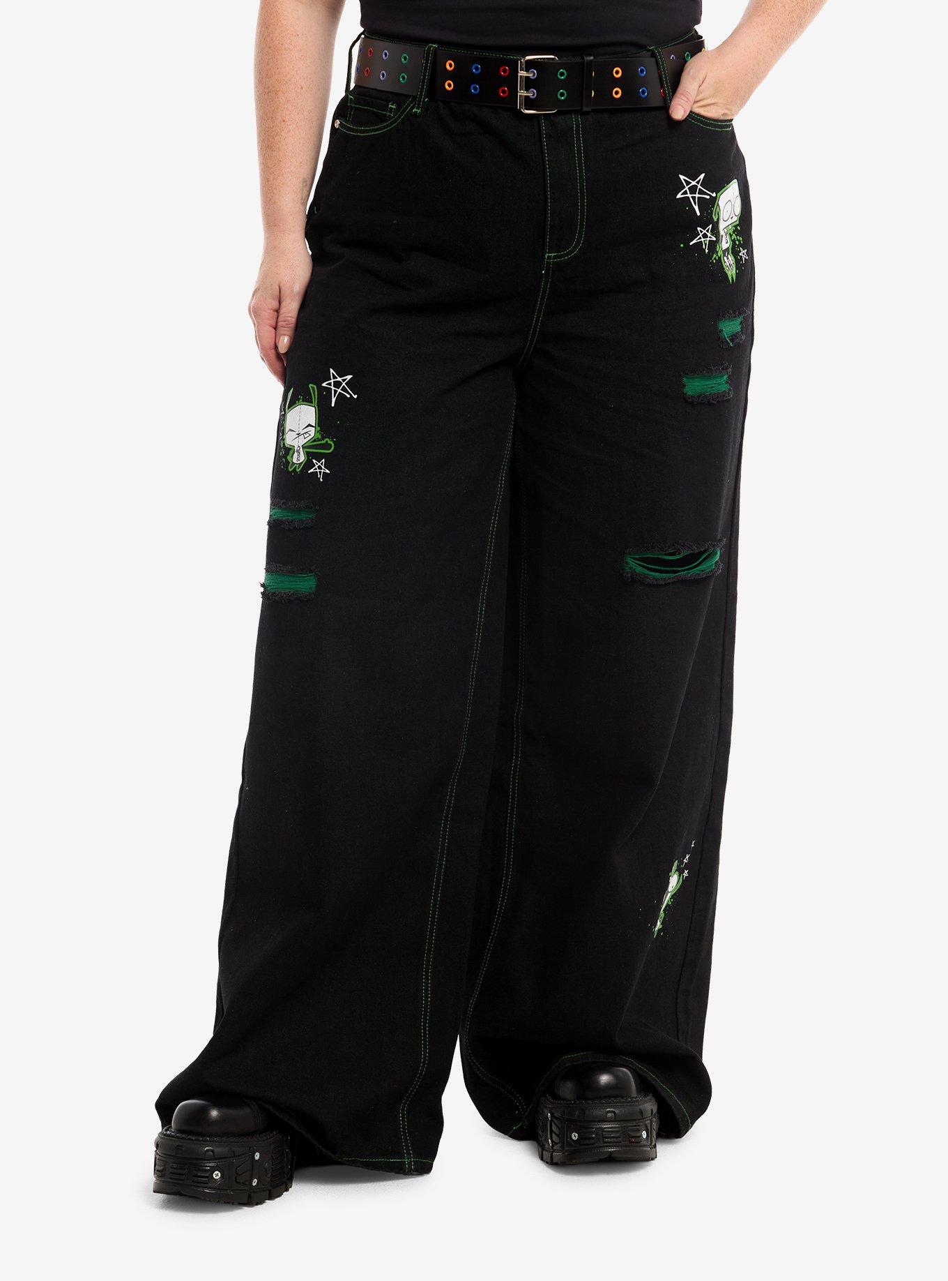 Invader Zim GIR Ripped Jeans With Belt Plus Size