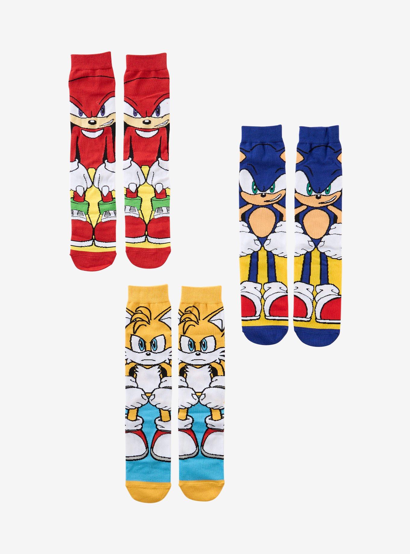 Sonic The Hedgehog Trio Full Body Crew Socks 3 Pair, , hi-res