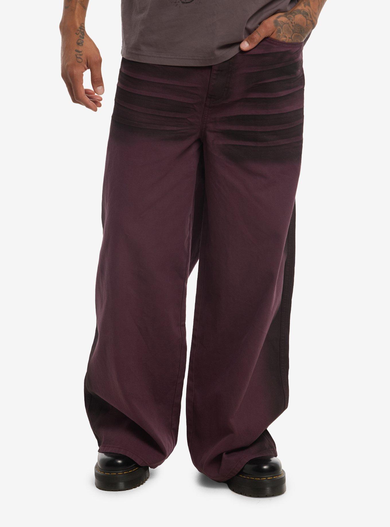 HOTTOPIC Purple & Black Wash Embroidered Sigil Jeans