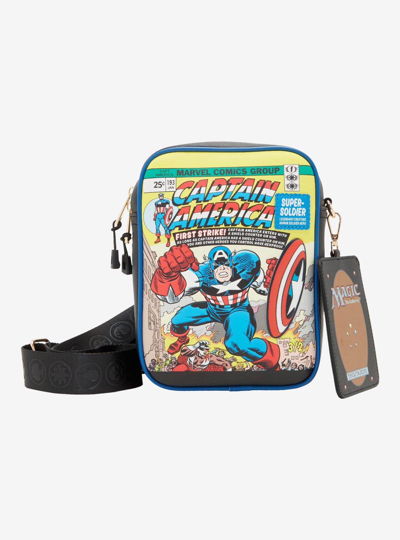 Magic: The Gathering x Marvel Captain America Comic Cover Crossbody Bag with Card Sleeve Charm - BoxLunch Exclusive, , hi-res