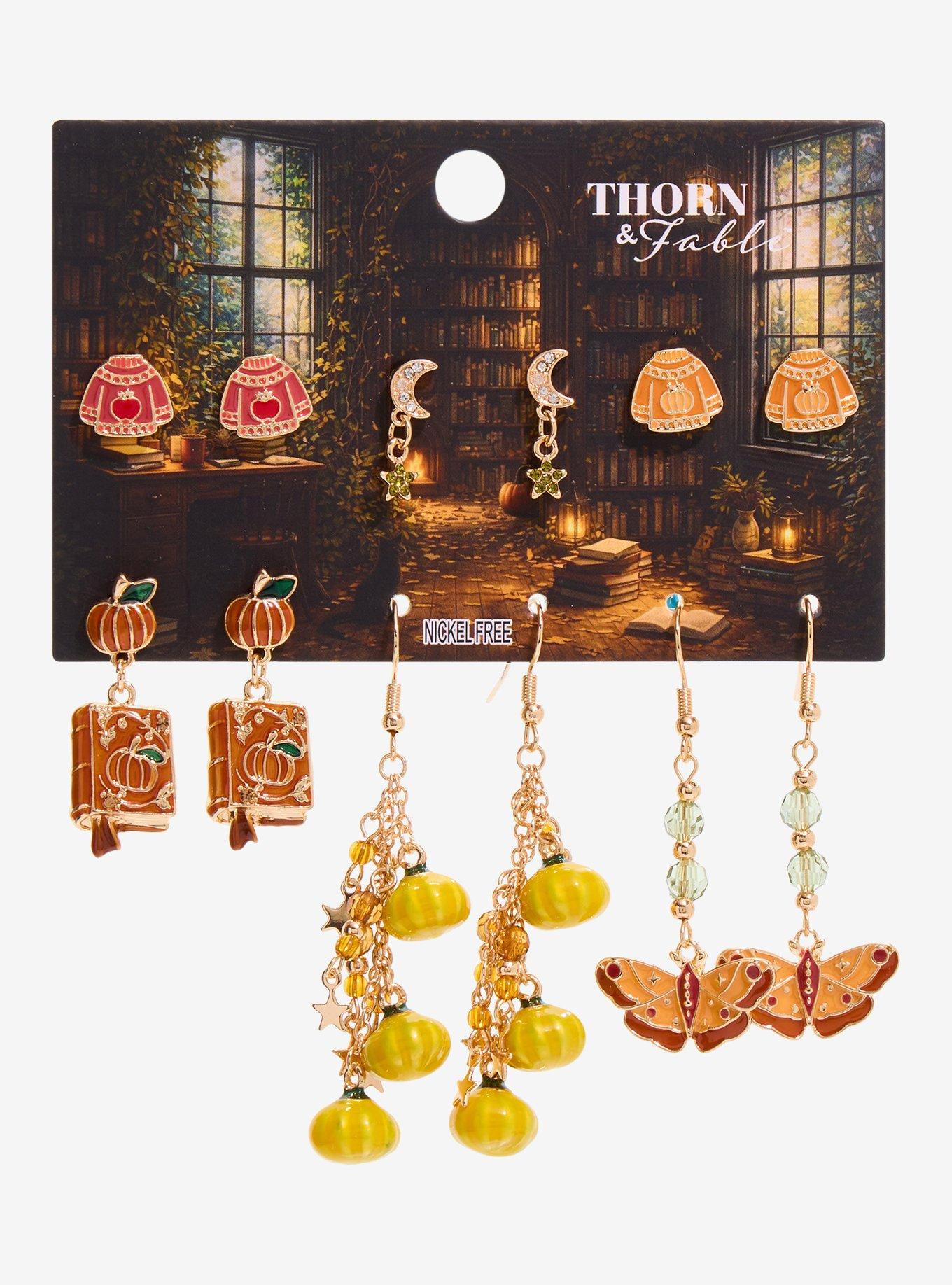 Thorn & Fable Cozy Autumn Earring Set, , hi-res