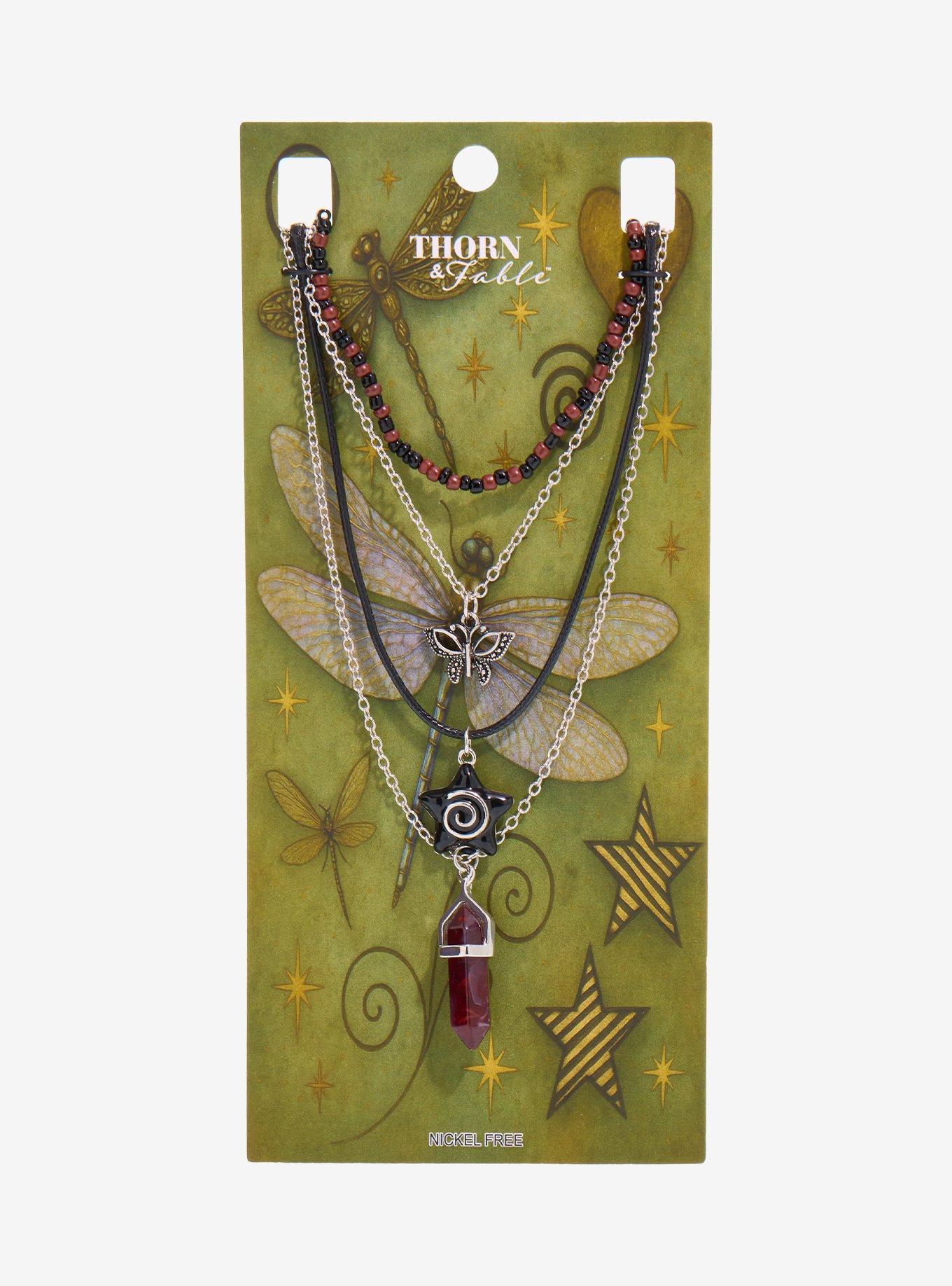 Thorn & Fable Star Butterfly Crystal Necklace Set, , hi-res