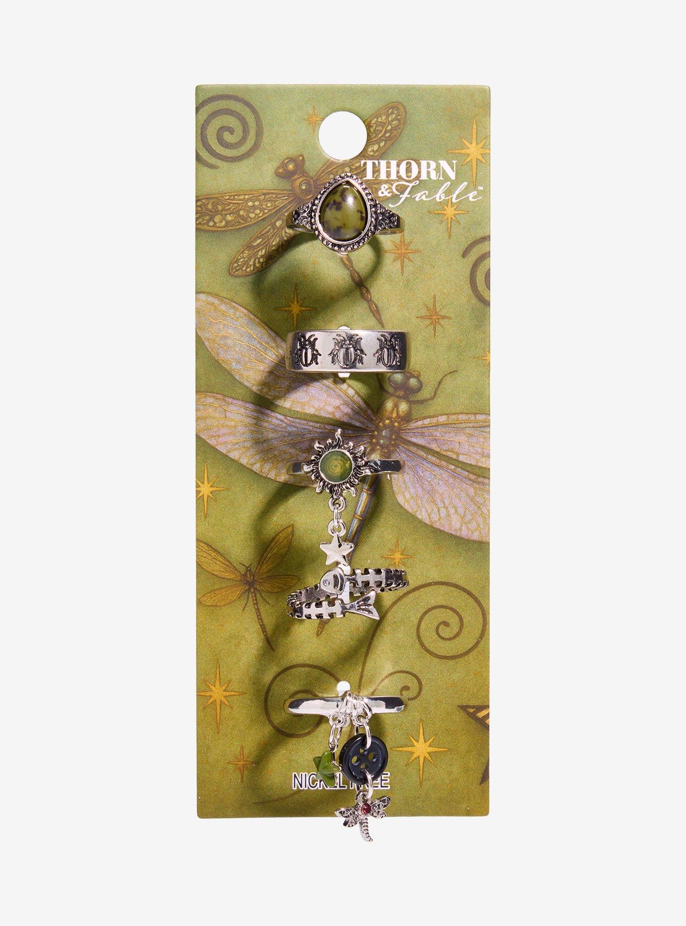 Thorn & Fable Whimsical Grunge Ring Set, , hi-res