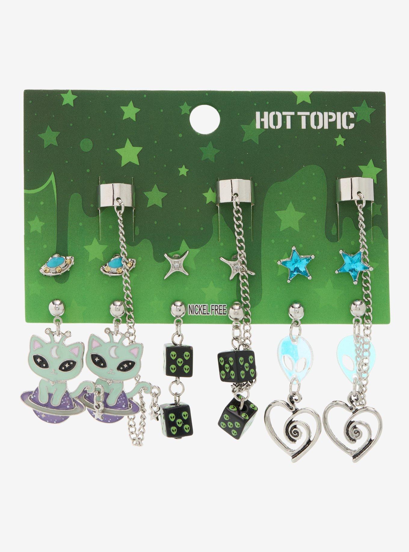 Alien Cat Icon Cuff Earring Set, , hi-res