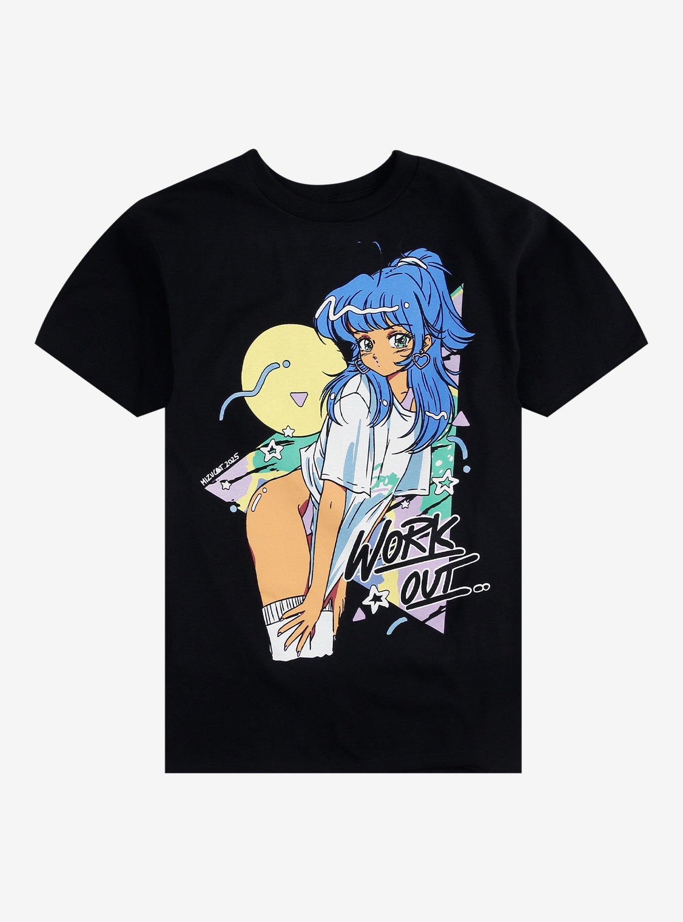 Anime Girl Work Out T-Shirt By Mizucat, , hi-res