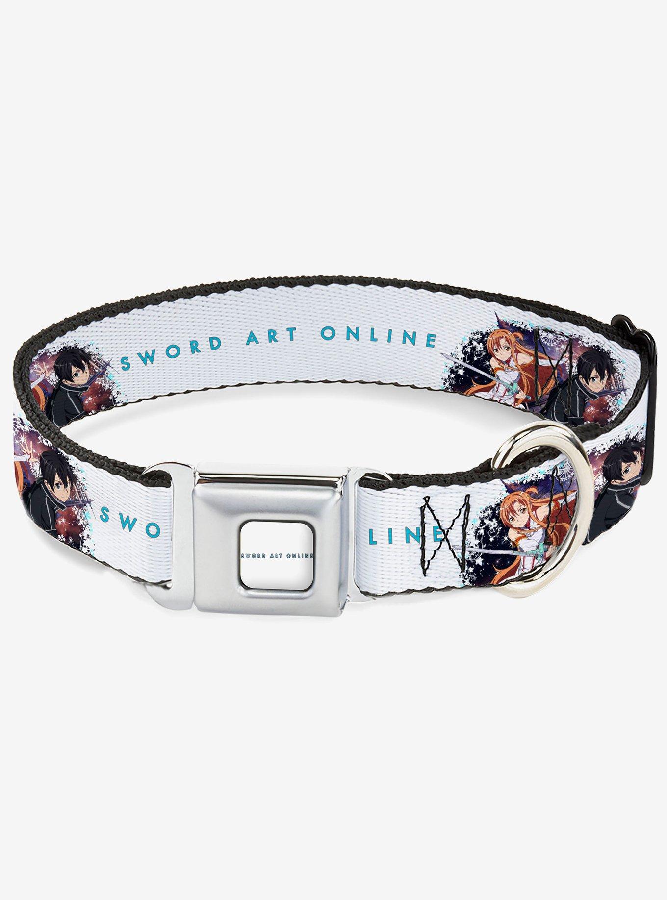 Sword Art Online Asuna & Kirito Action Pose & Logo Seatbelt Buckle Dog Collar, , hi-res