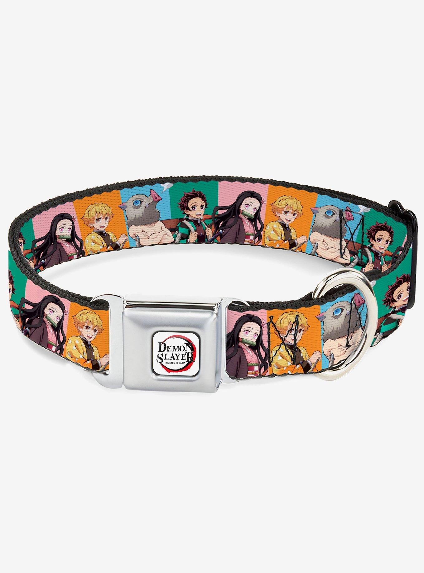 Demon Slayer Four Character Group Pose Blocks Multi Seatbelt Buckle Dog Collar, , hi-res