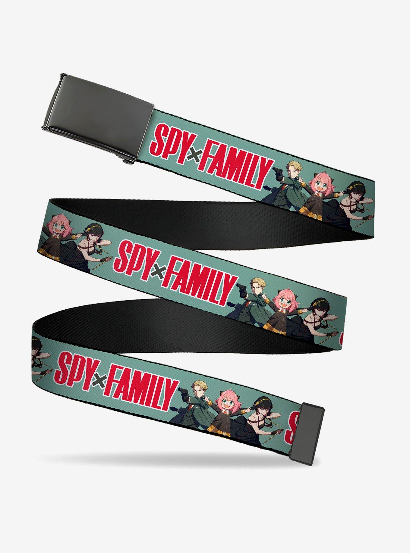 Spy x Family Forger Family Group Action Pose & Logo Sage Clamp Buckle Belt, , hi-res